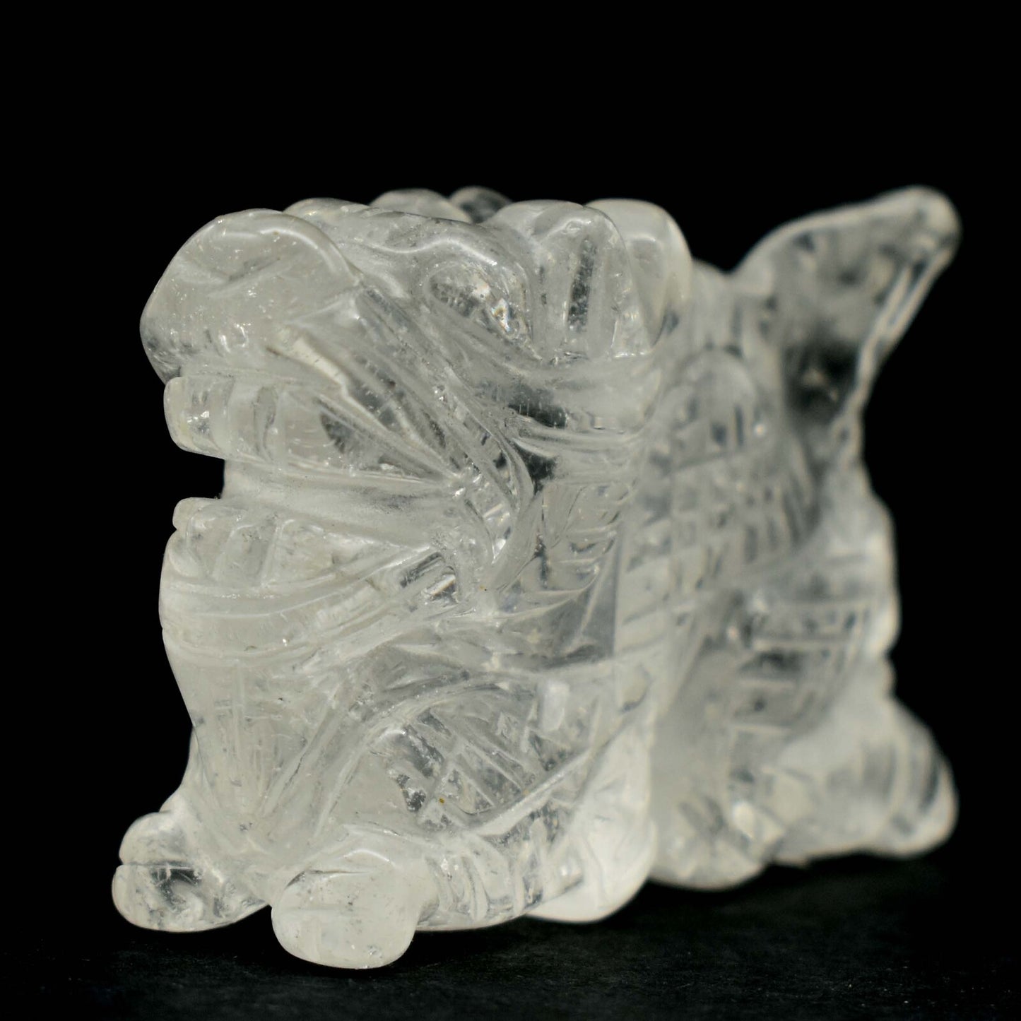 Clear Quartz Dragon Carving