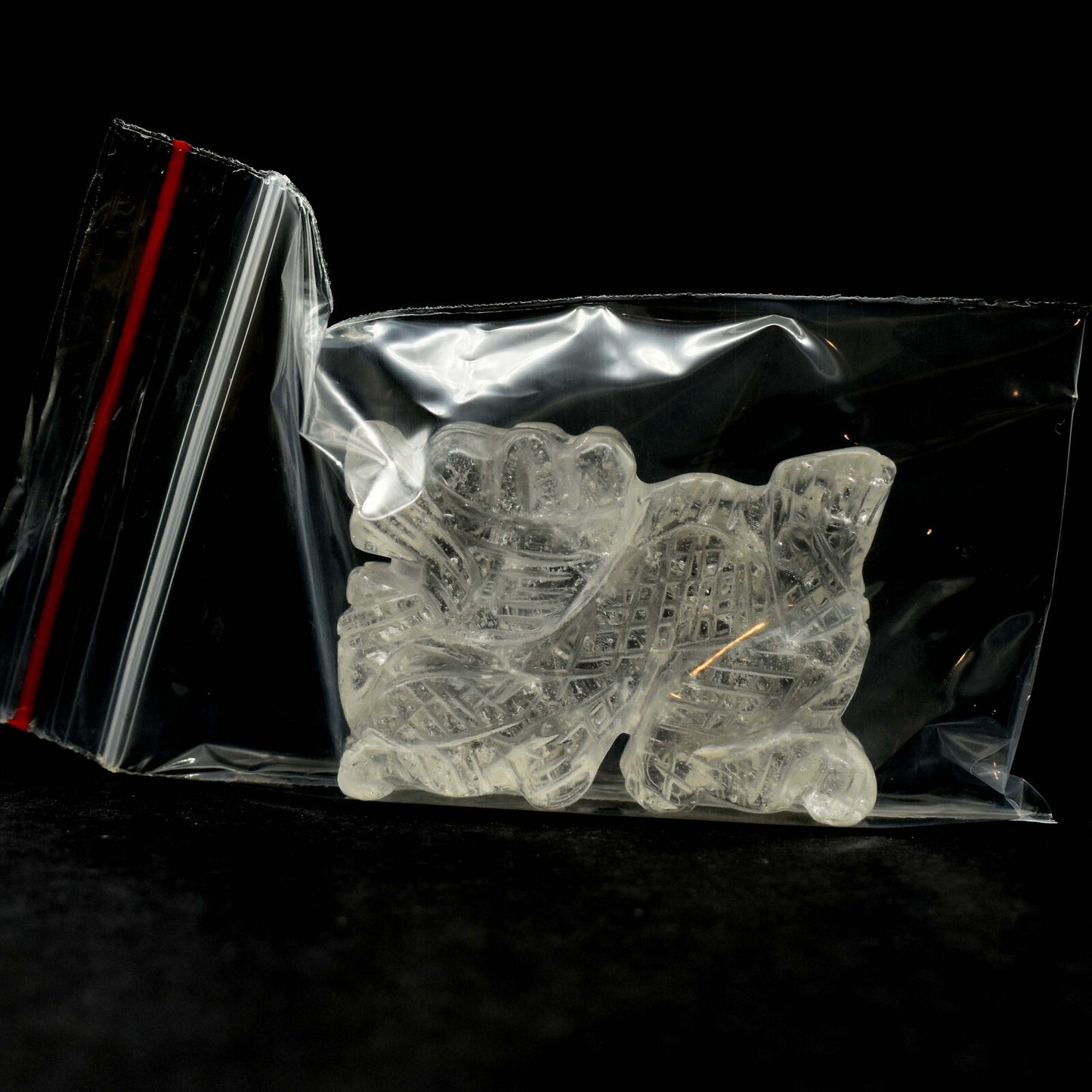 Clear Quartz Dragon Carving