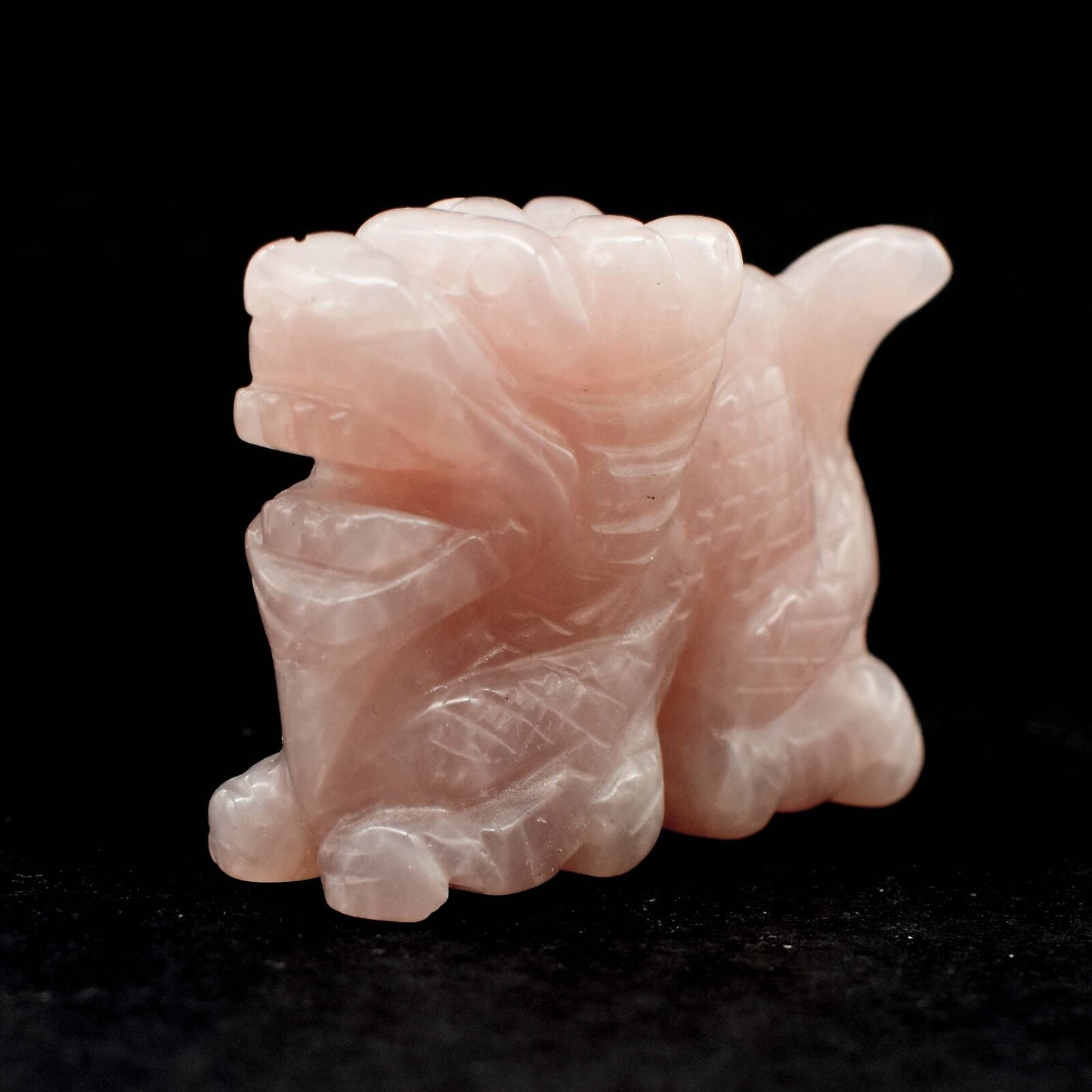 Rose Quartz Dragon Carving