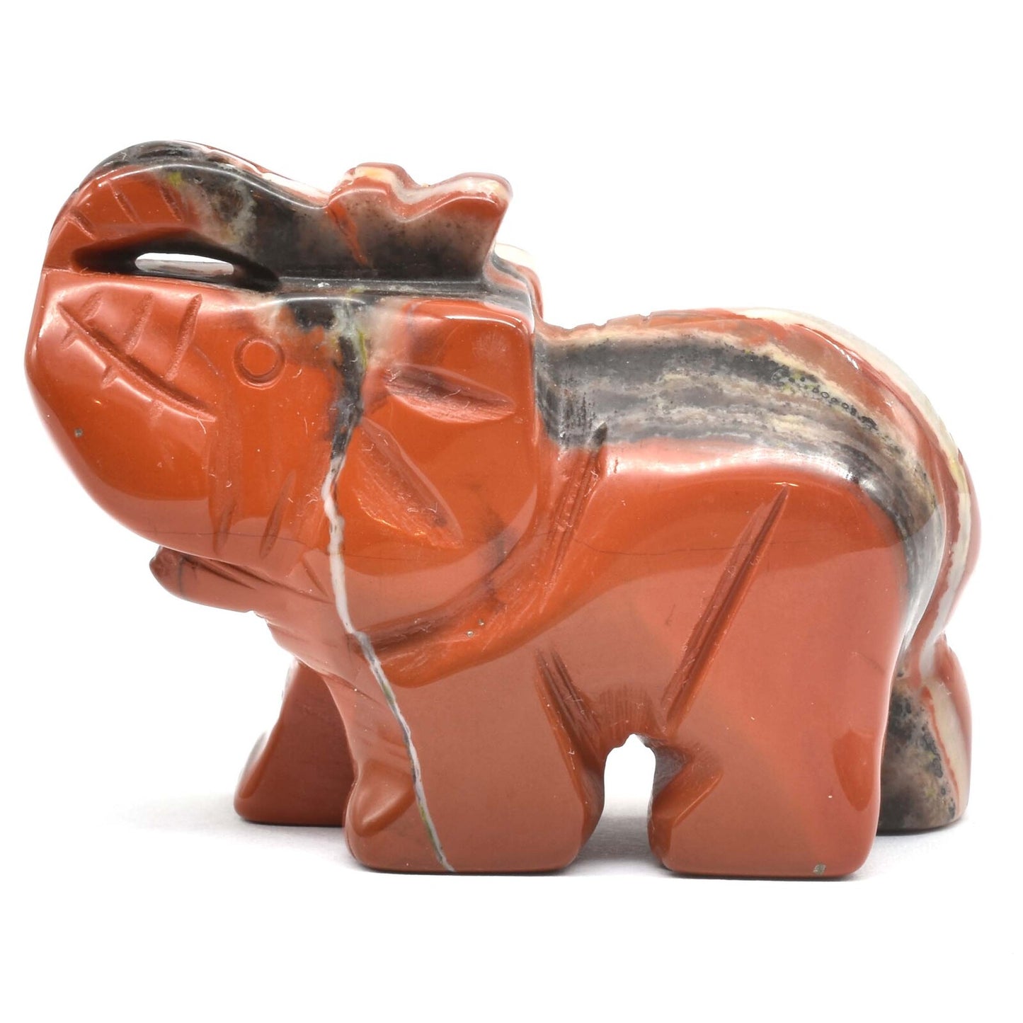Breciated Jasper Elephant Carving