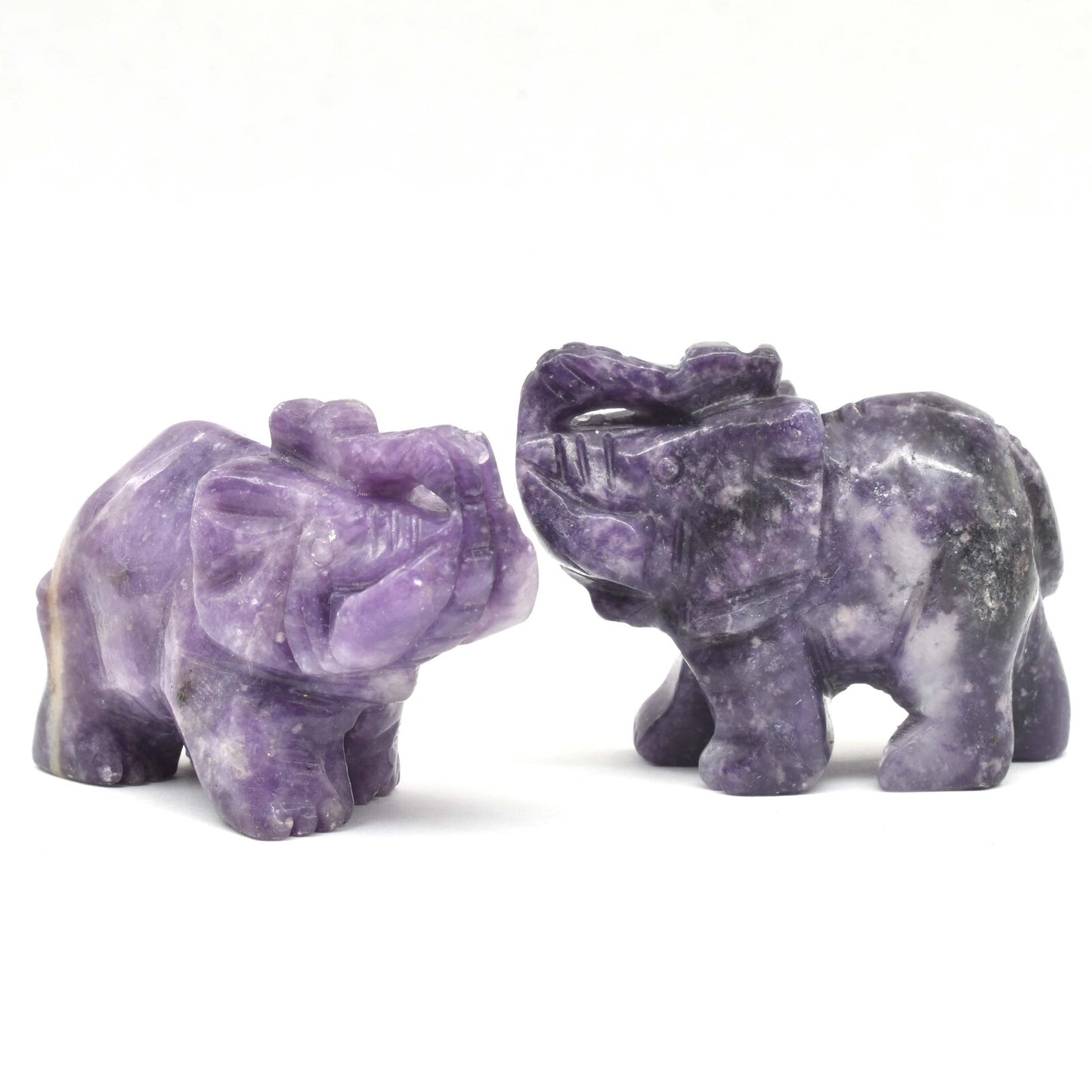 Purple Lepidolite Elephant Carving