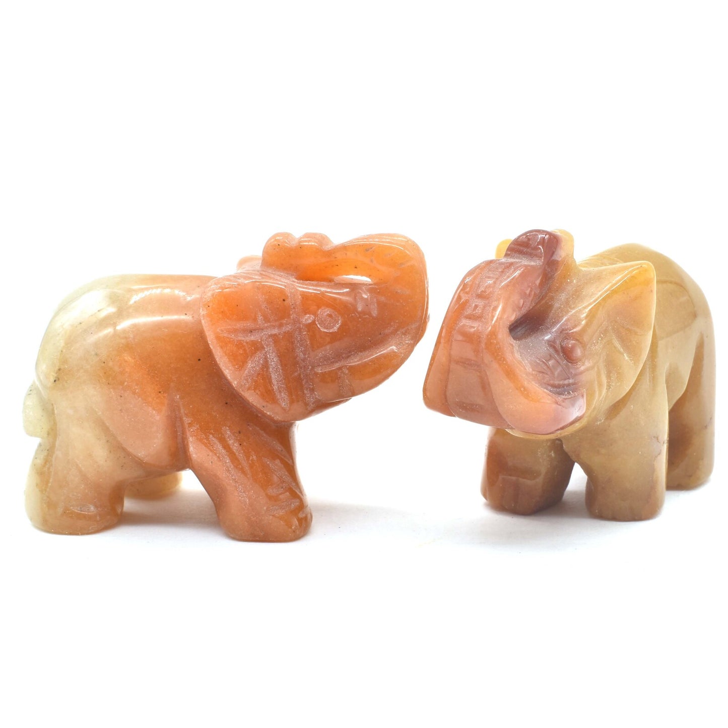 Orange Aventurine Elephant Carving