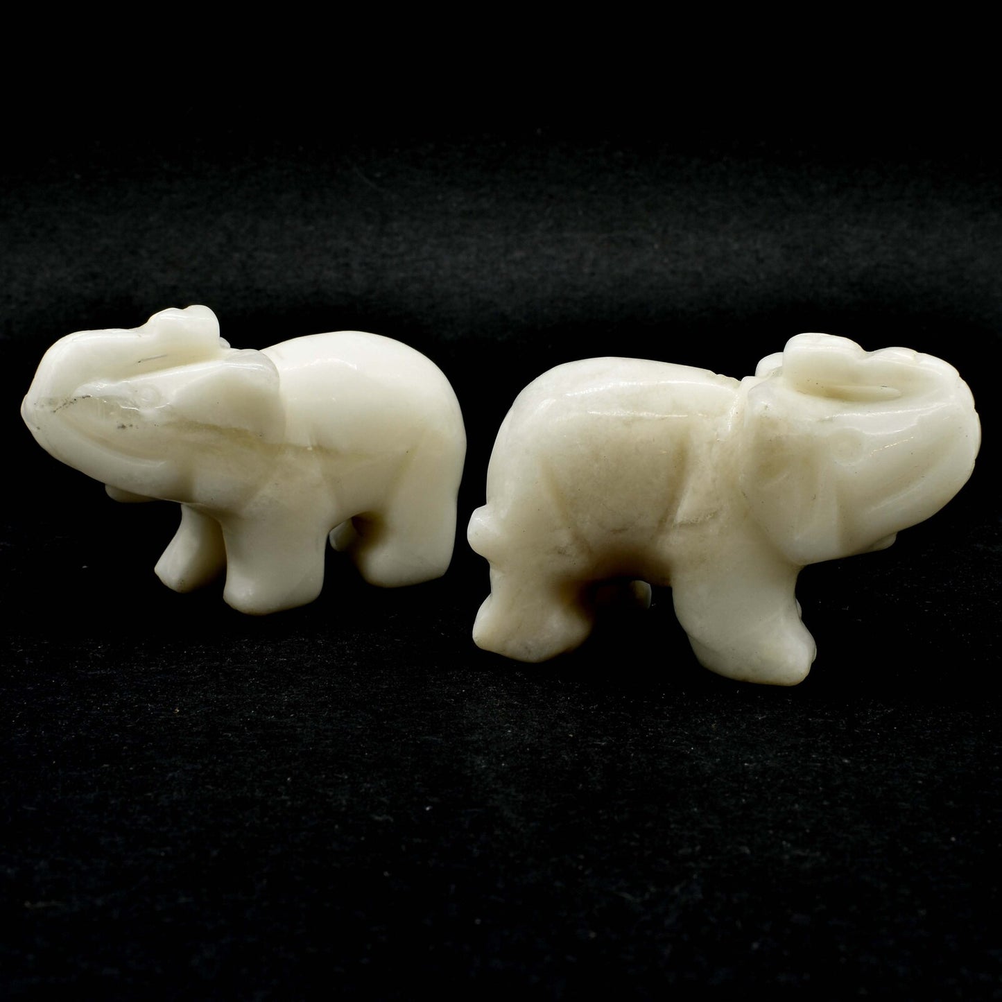 White Onyx Elephant Carving