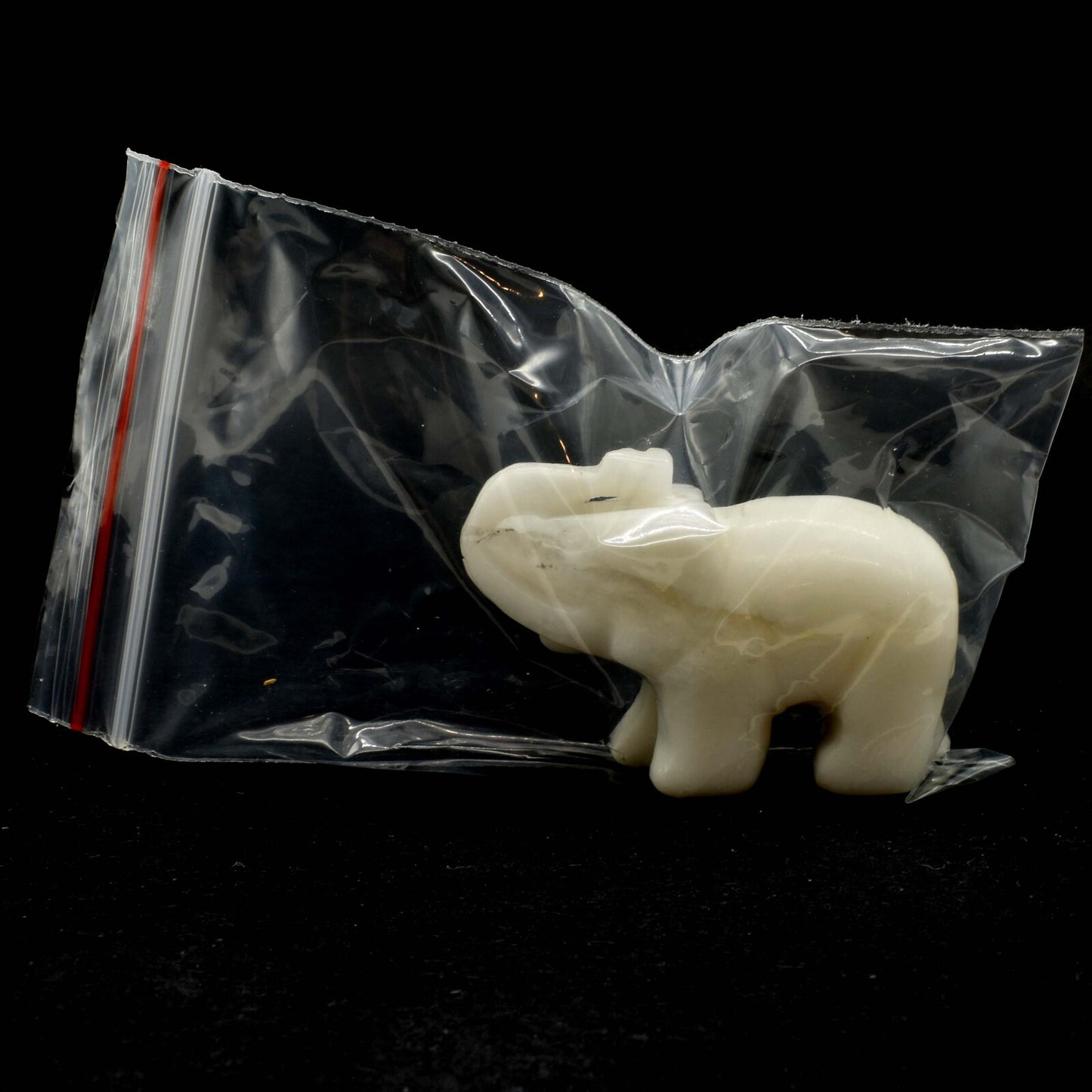 White Onyx Elephant Carving