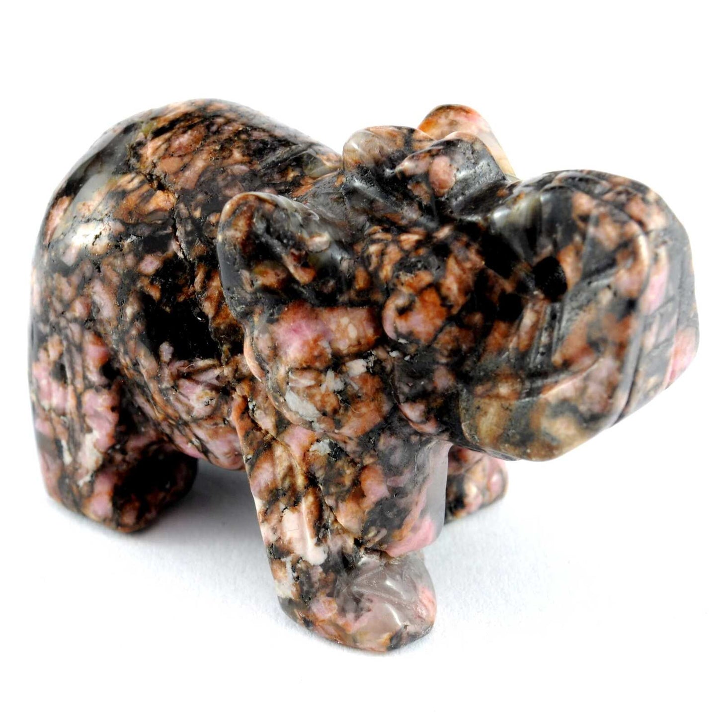 Rhodonite Elephant Carving
