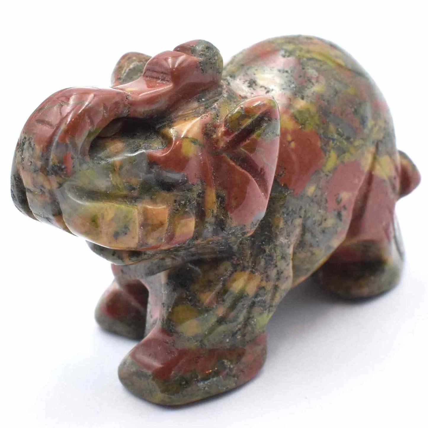 Unakite Elephant Carving