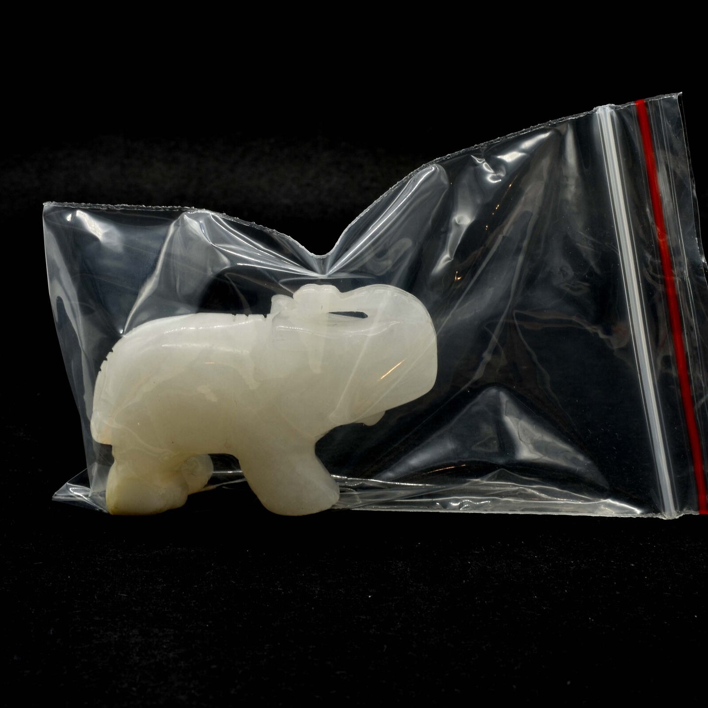 White Jade Elephant Carving