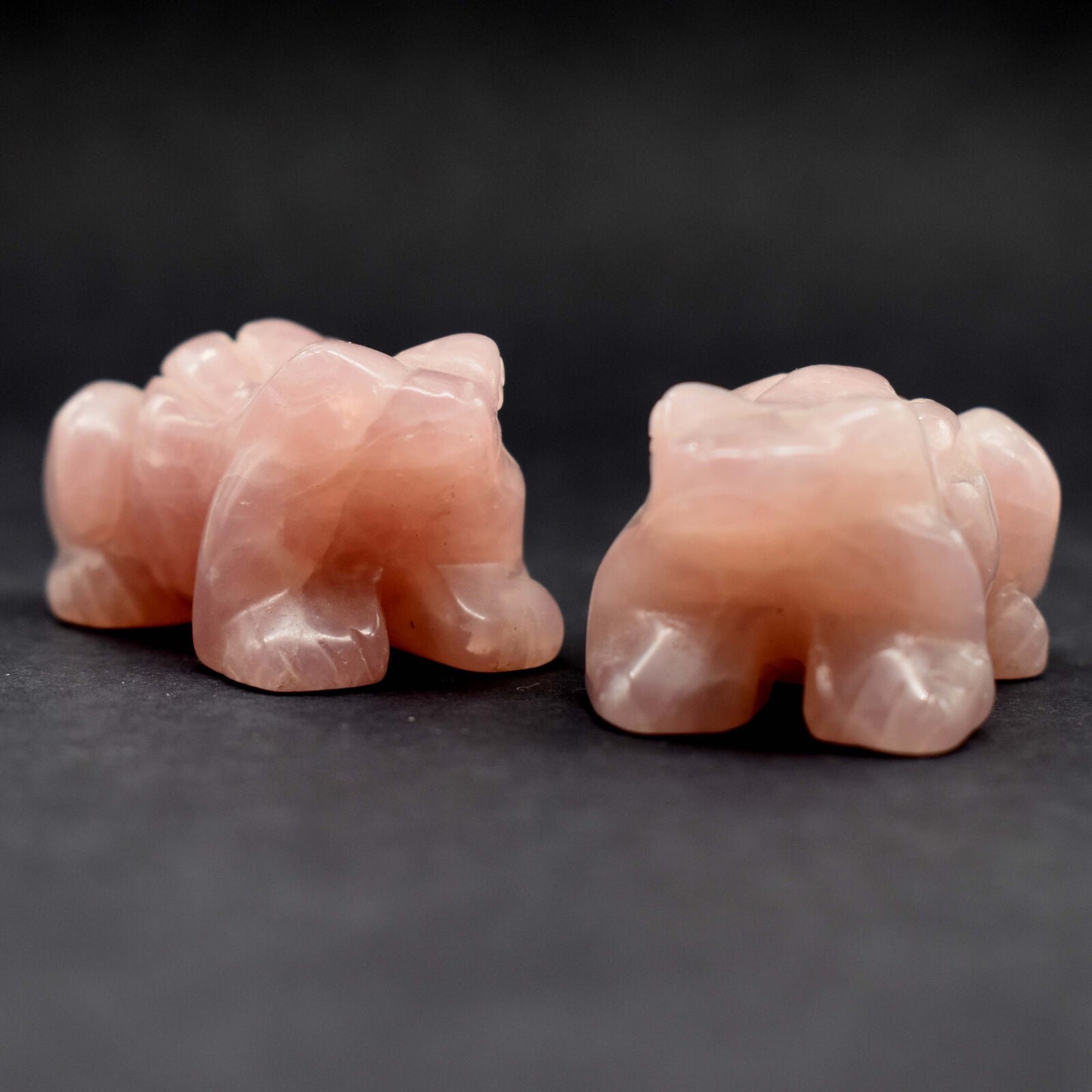 Rose Quartz Frog Carving