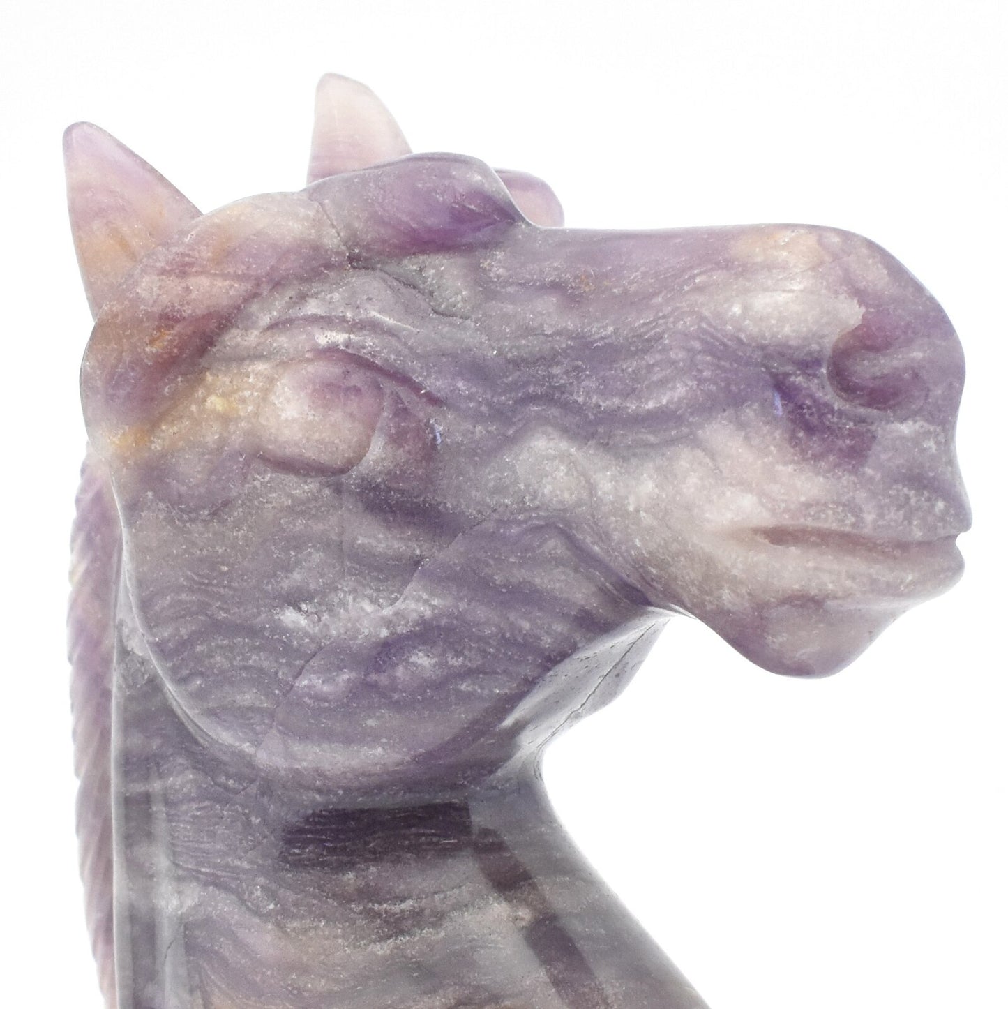 Purple Fluorite Horse Head Carving