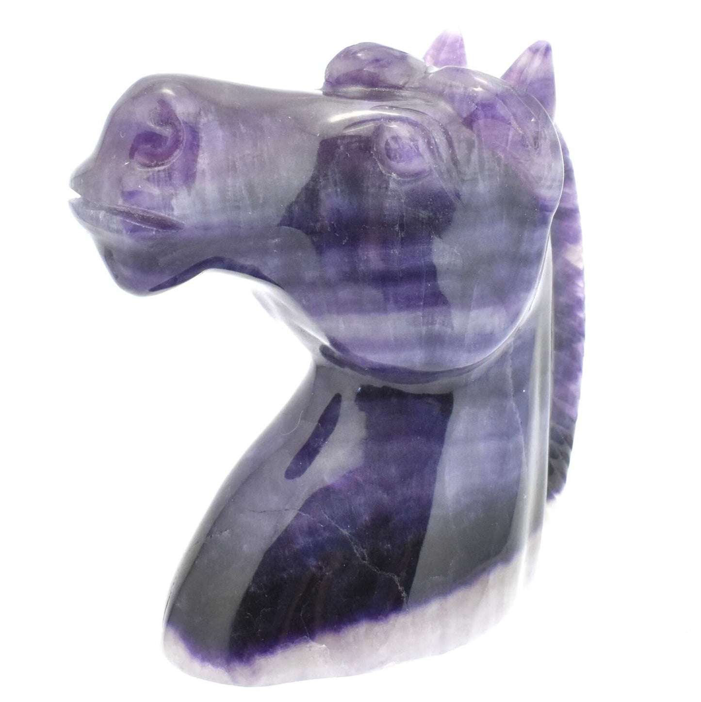 Purple Fluorite Horse Head Carving
