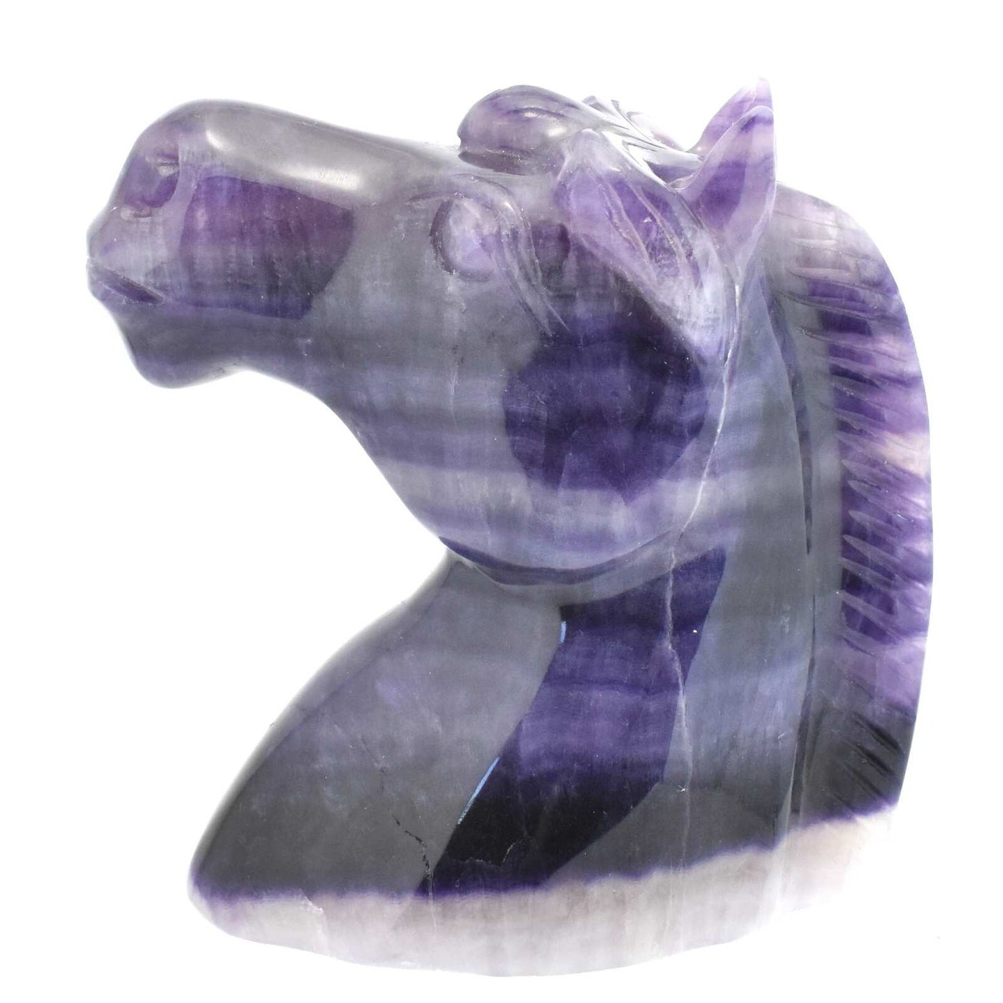 Purple Fluorite Horse Head Carving
