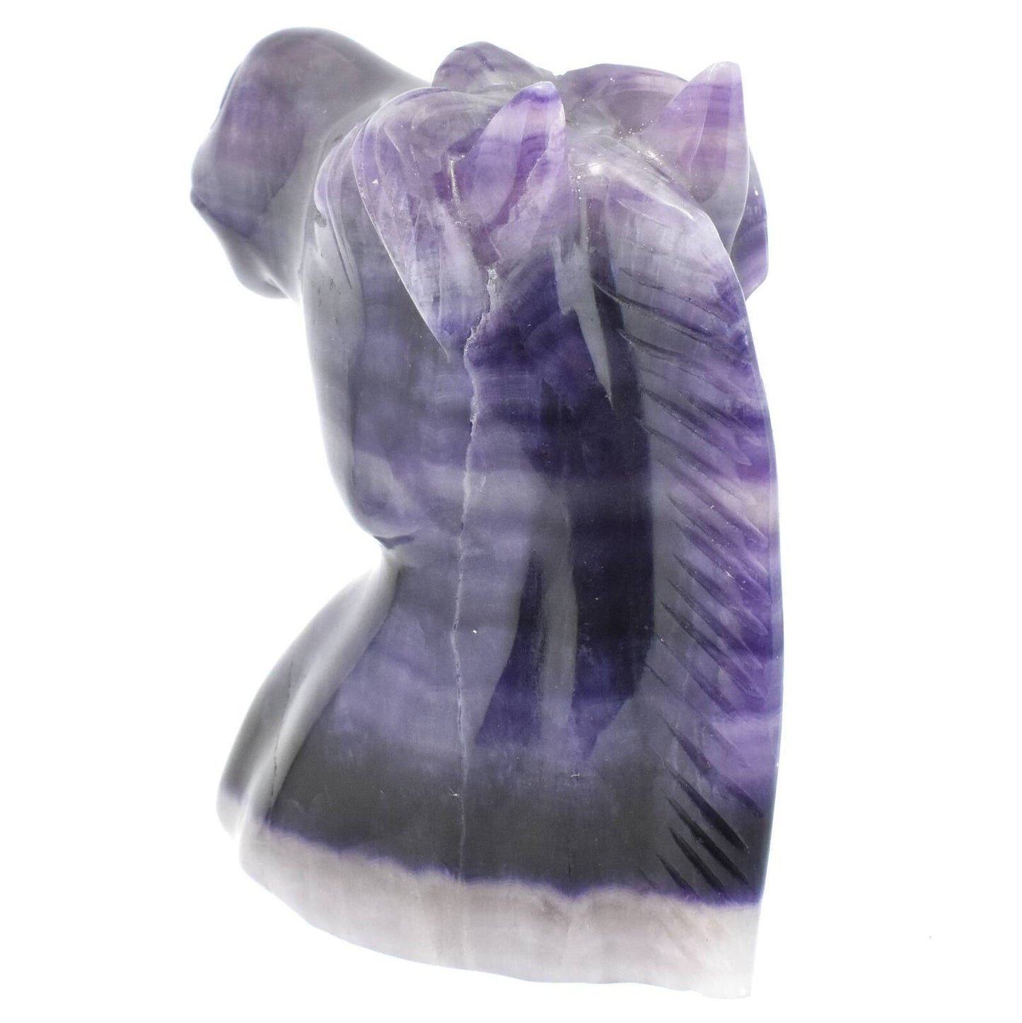 Purple Fluorite Horse Head Carving