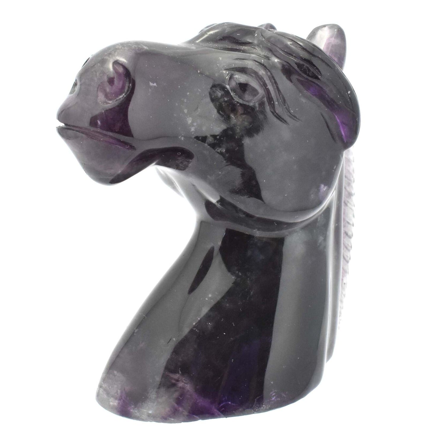 Purple Fluorite Horse Head Carving