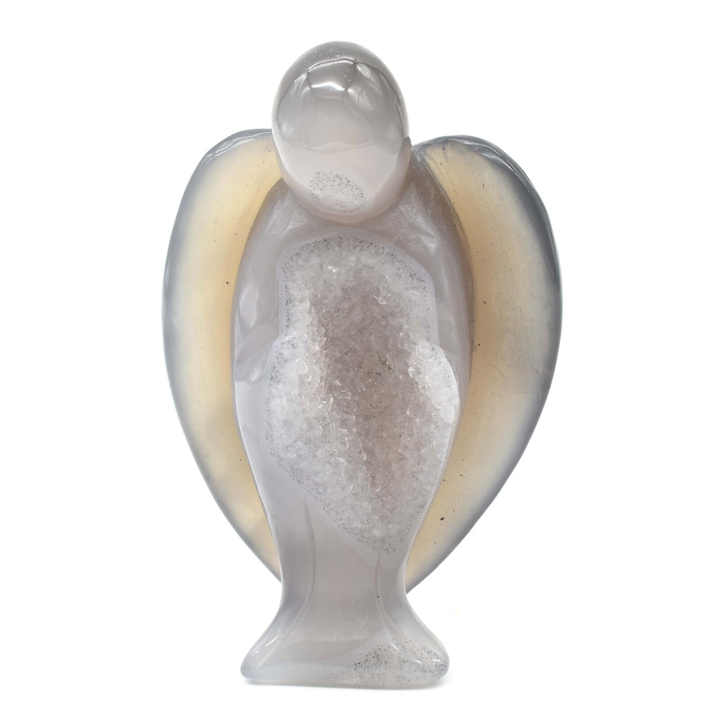Agate Geode Angel Carving
