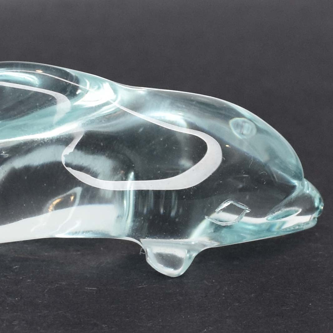 Light Blue Obsidian Dolphin Carving