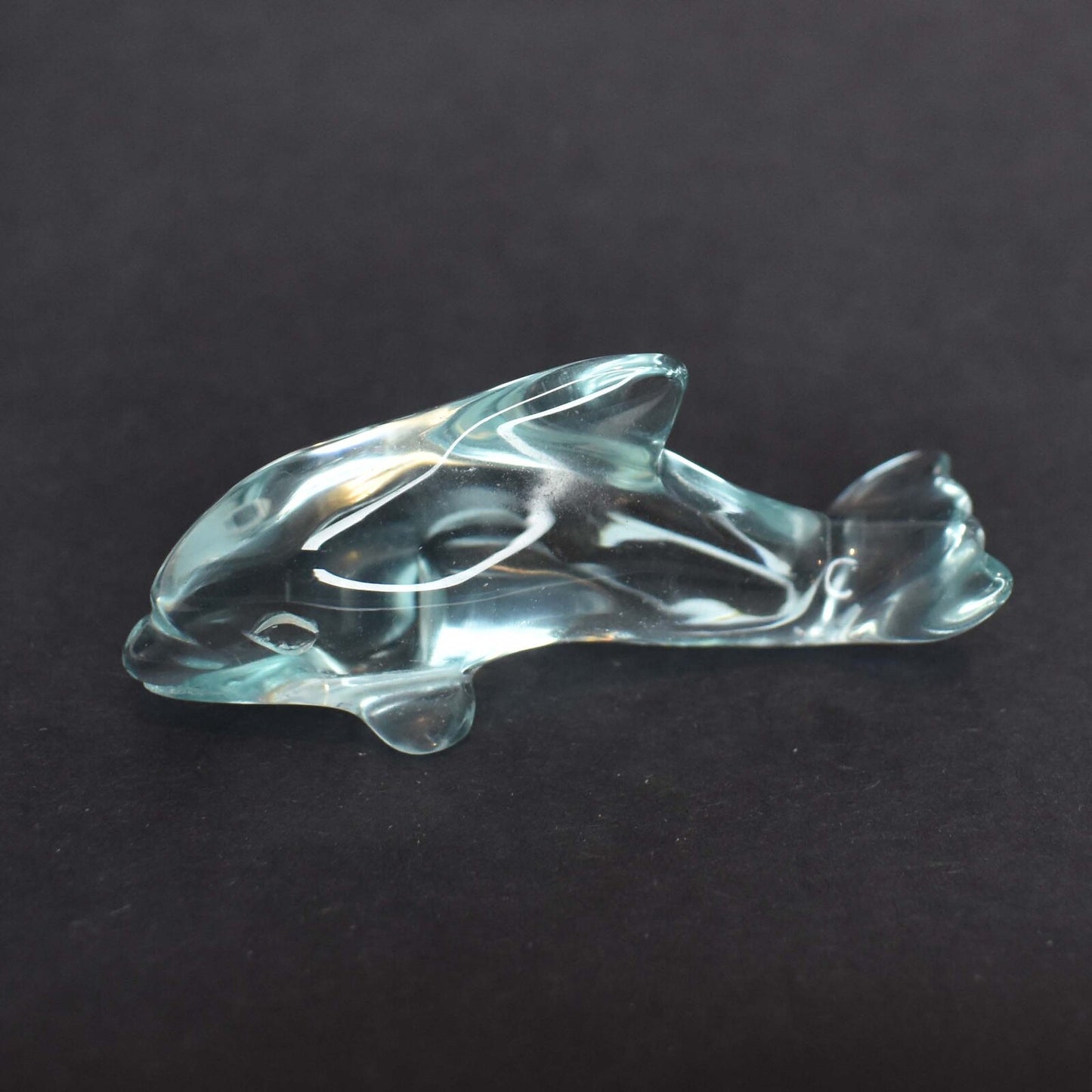 Light Blue Obsidian Dolphin Carving