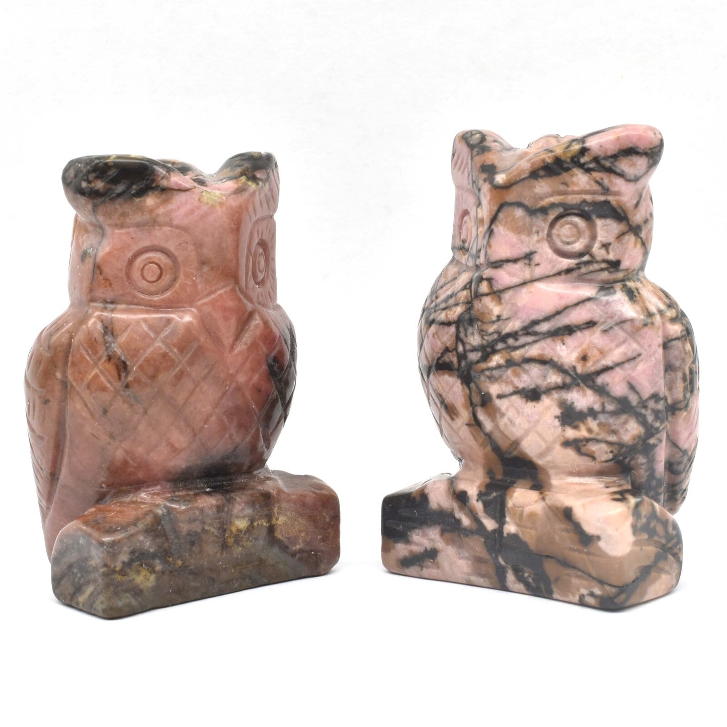 Rhodonite Owl Carving