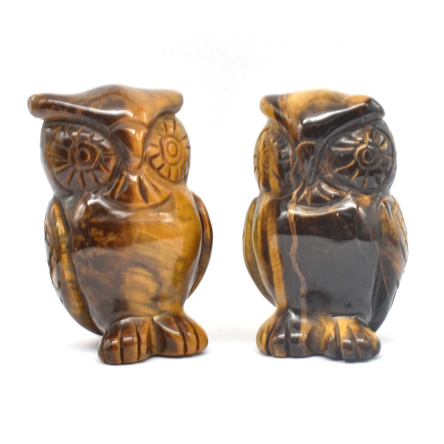 Tigers Eye Owl Carving