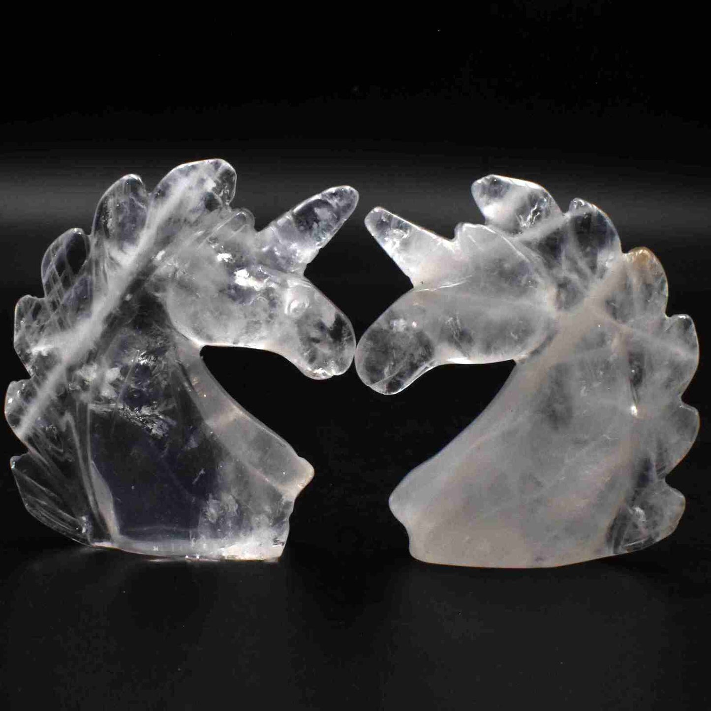 Clear Quartz Unicorn Carving