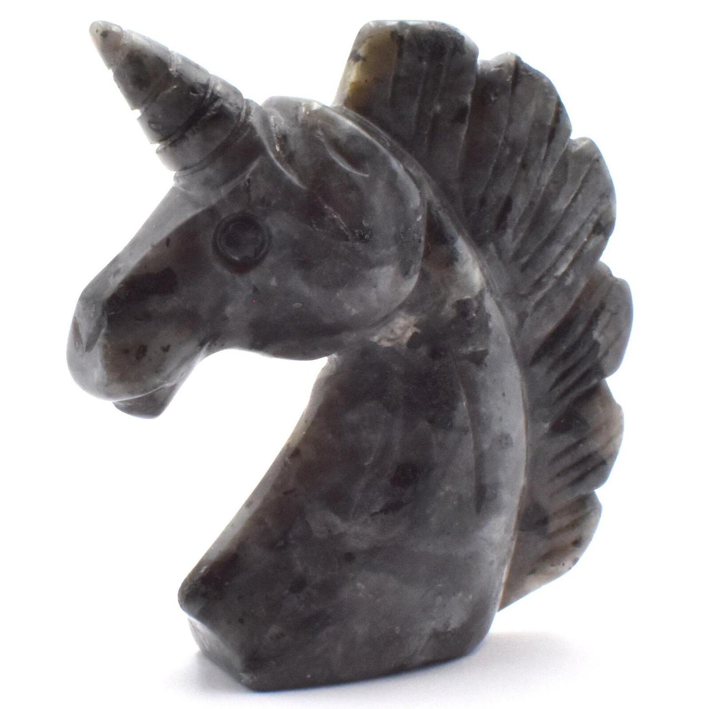 Larvikite Unicorn Carving