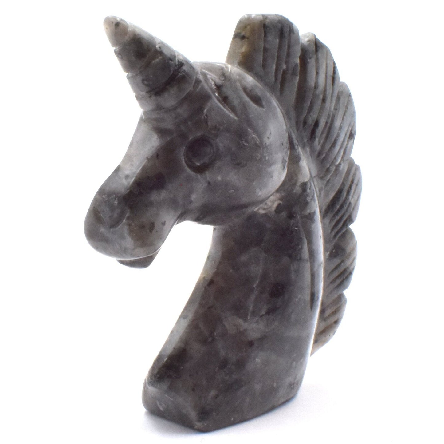 Larvikite Unicorn Carving
