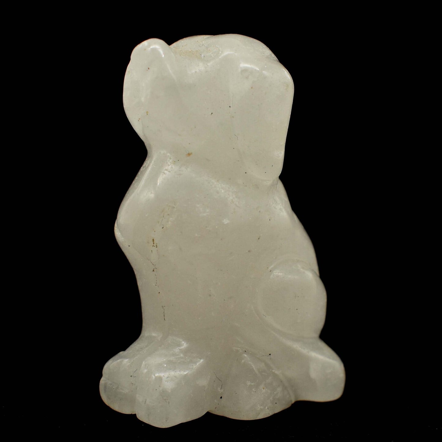 Clear Quartz Dog Carving