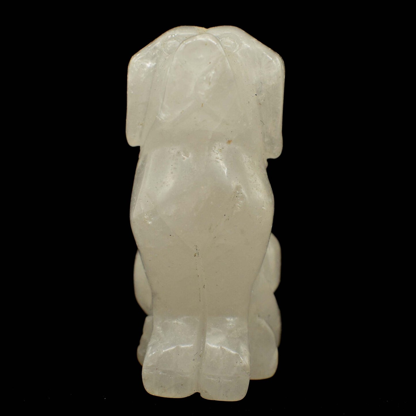 Clear Quartz Dog Carving