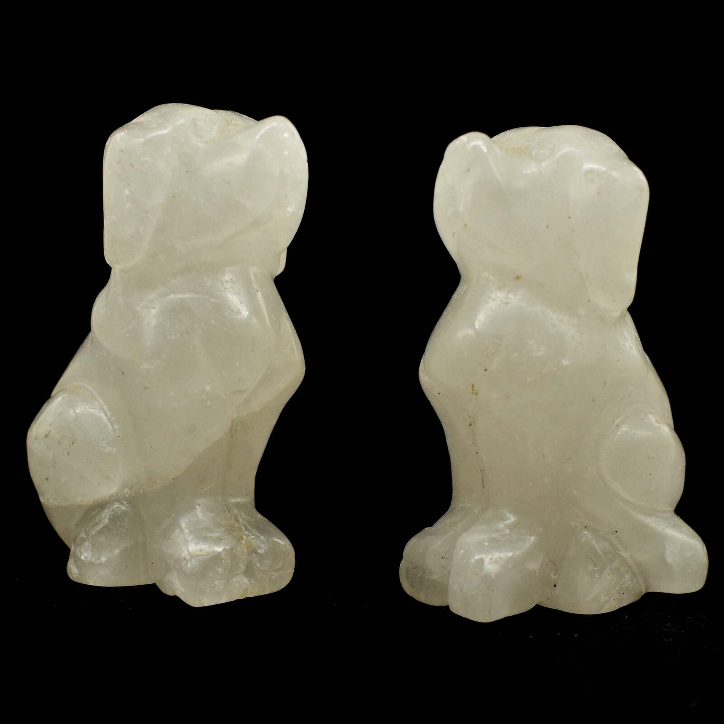 Clear Quartz Dog Carving