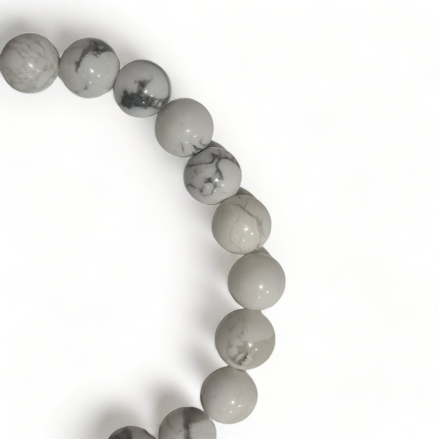 White Howlite Bead Bracelet