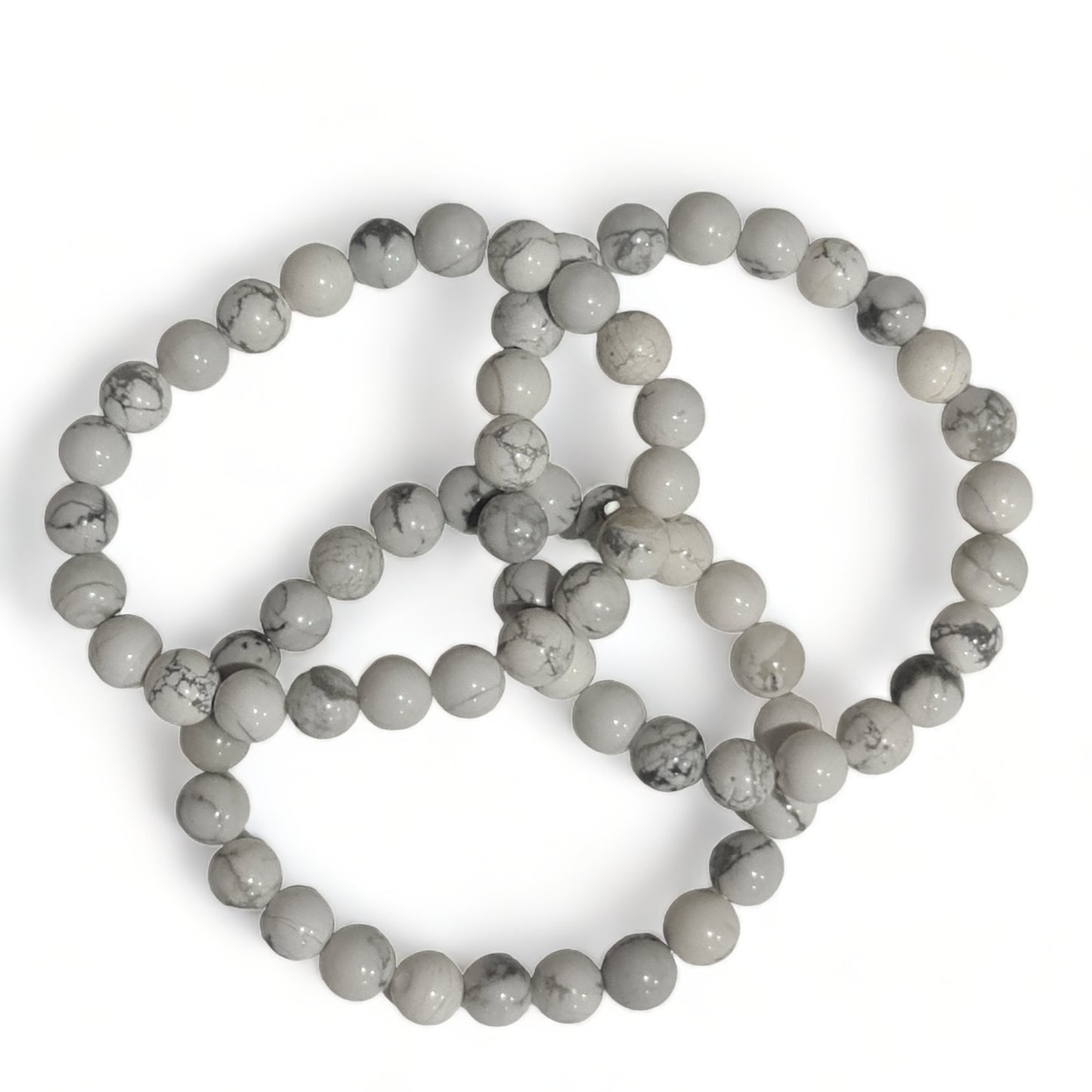 White Howlite Bead Bracelet