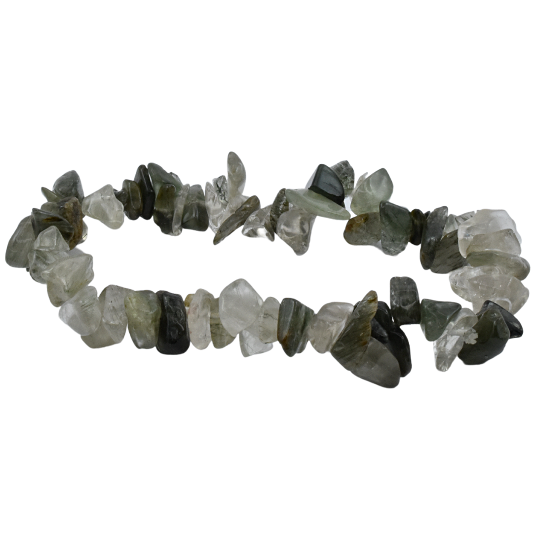 Green Rutilated Quartz Chip Bracelet