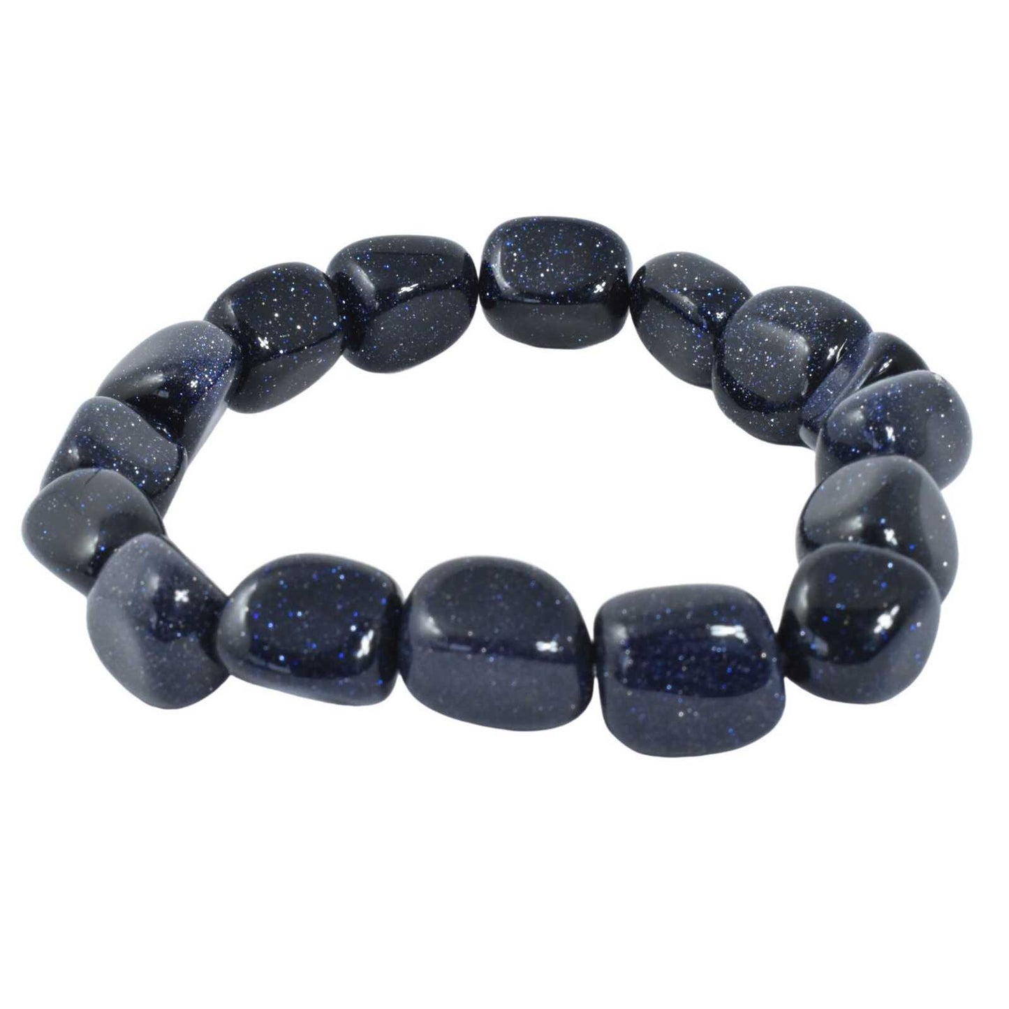 Blue Goldstone Tumbled Bracelet
