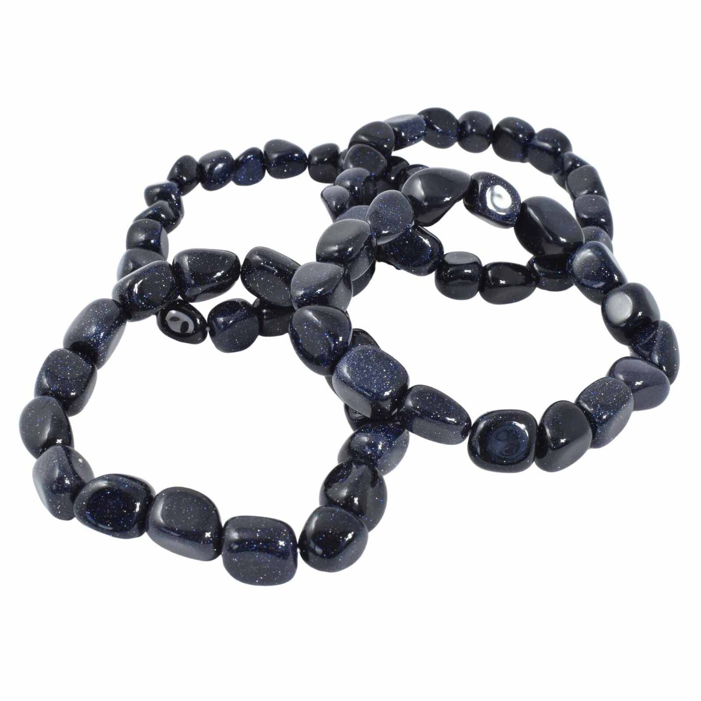 Blue Goldstone Tumbled Bracelet