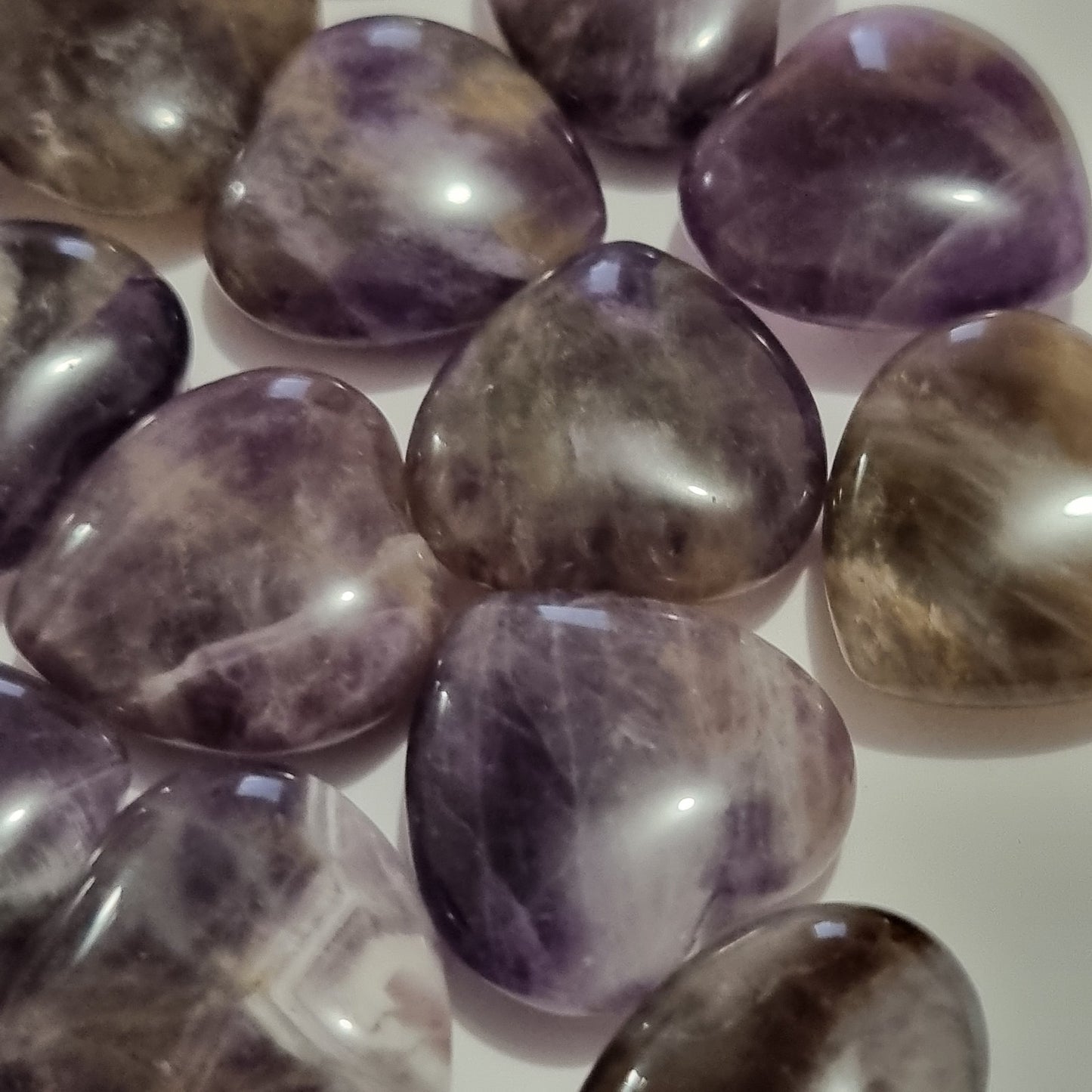 Chevron Amethyst Heart Carving