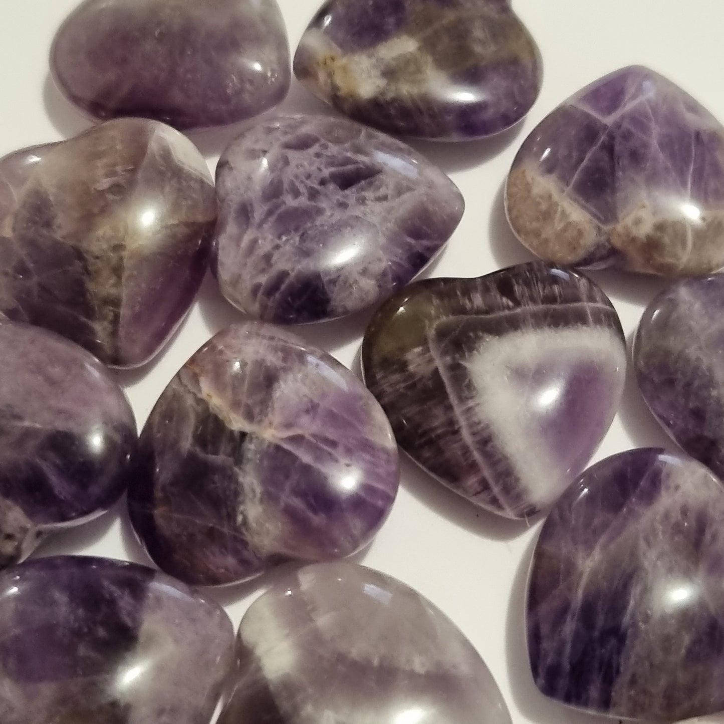 Chevron Amethyst Heart Carving