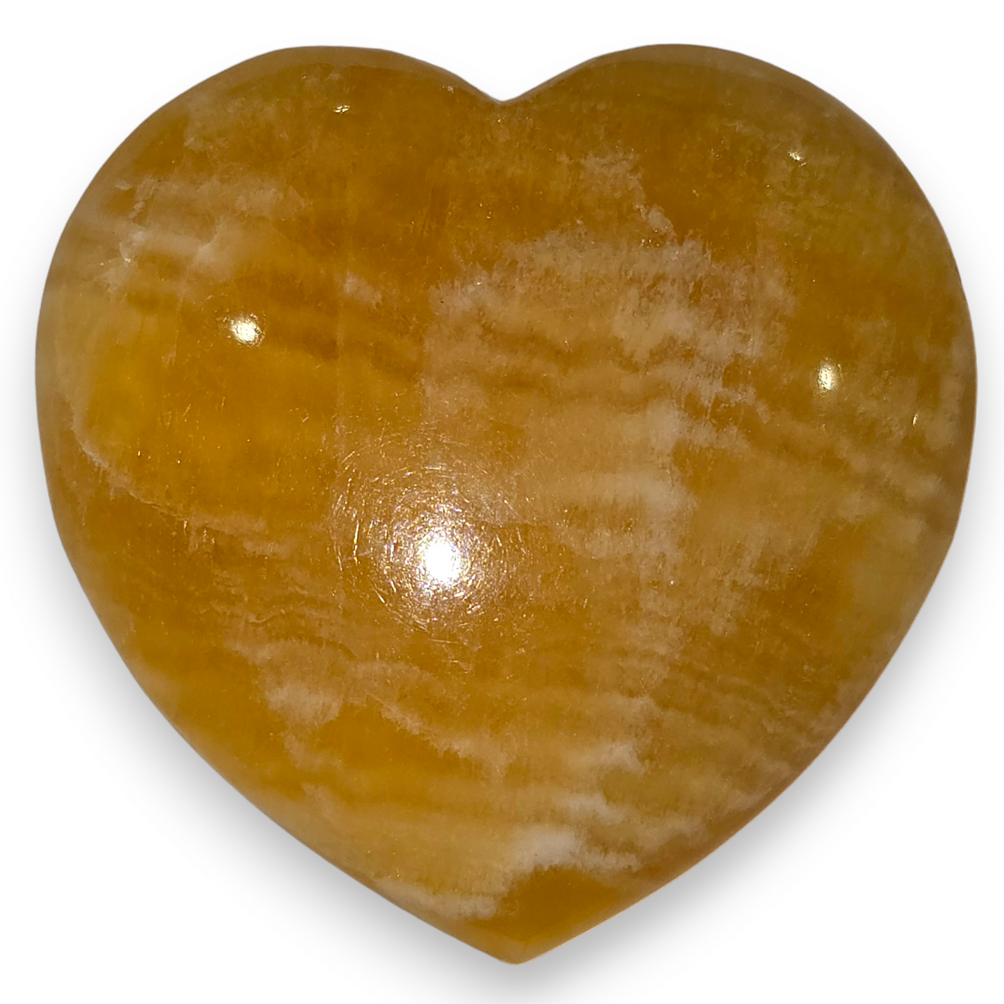 Orange Calcite Heart Carving