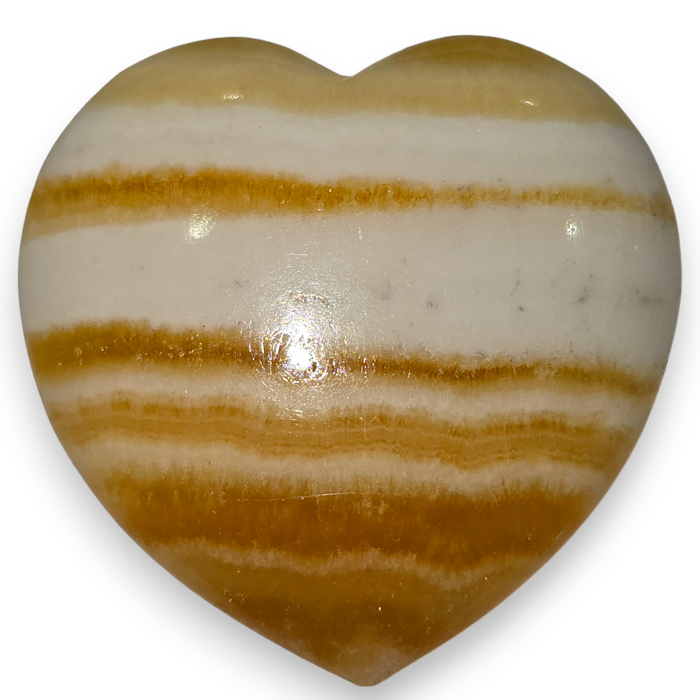 Orange Calcite Heart Carving