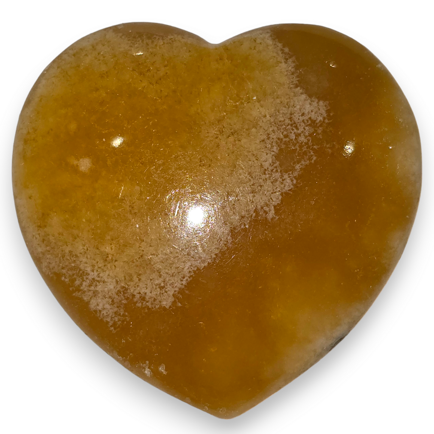 Orange Calcite Heart Carving