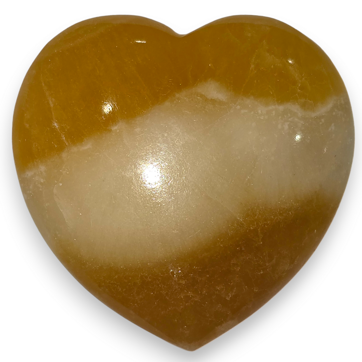 Orange Calcite Heart Carving