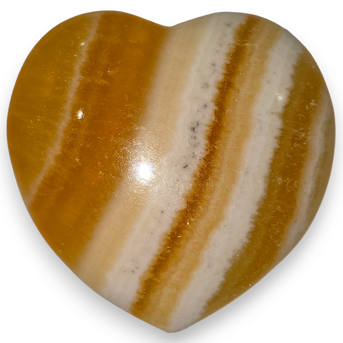 Orange Calcite Heart Carving