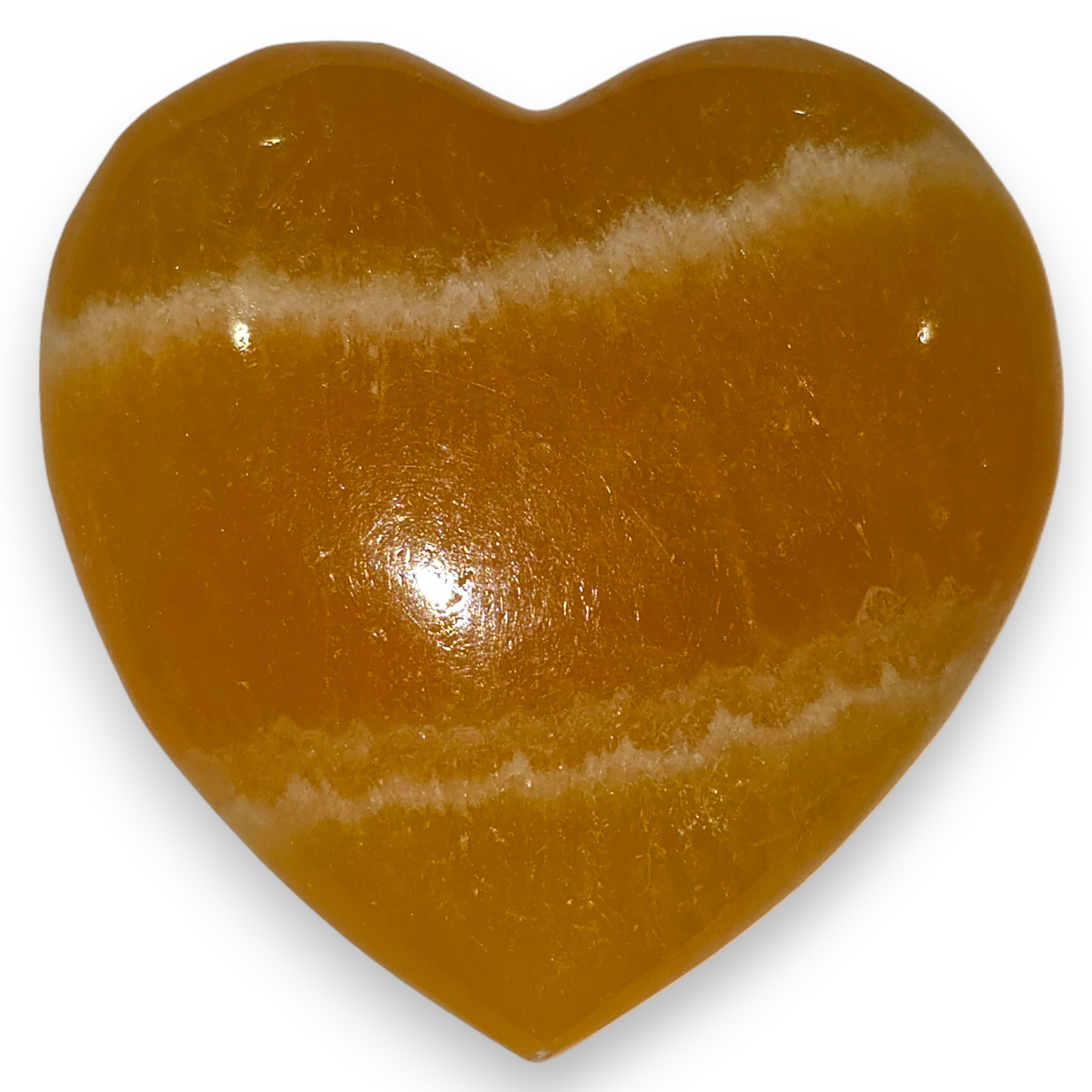 Orange Calcite Heart Carving