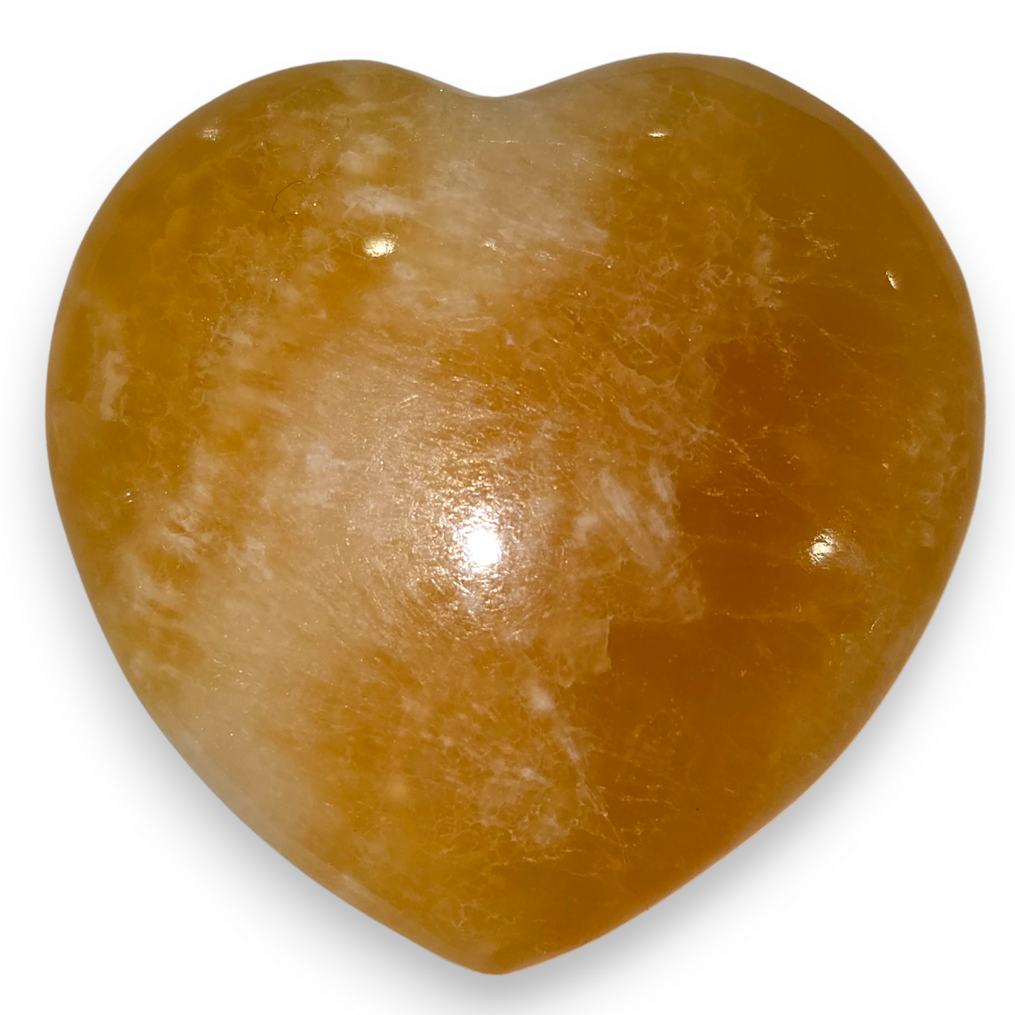 Orange Calcite Heart Carving