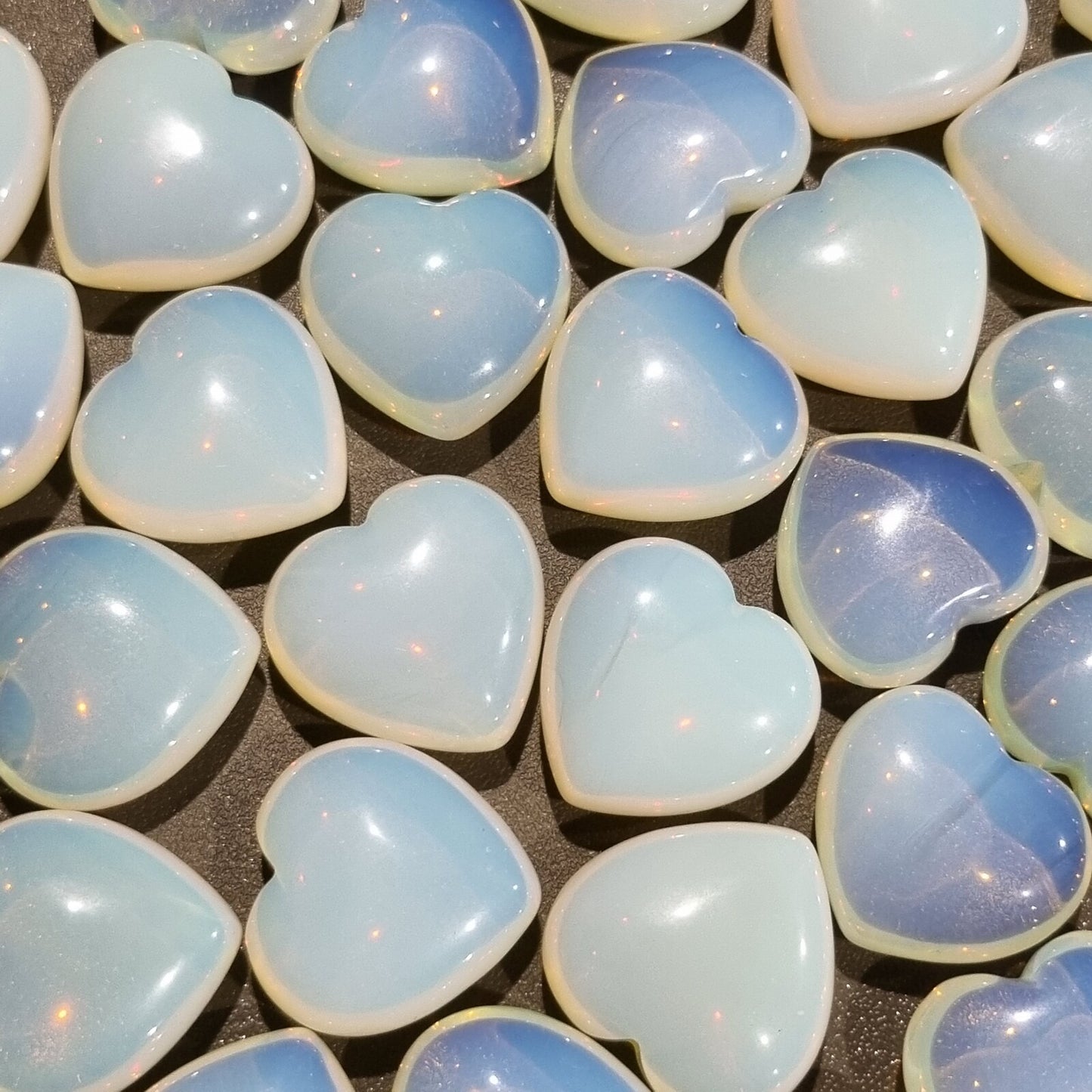 Opalite Heart Carving 30mm