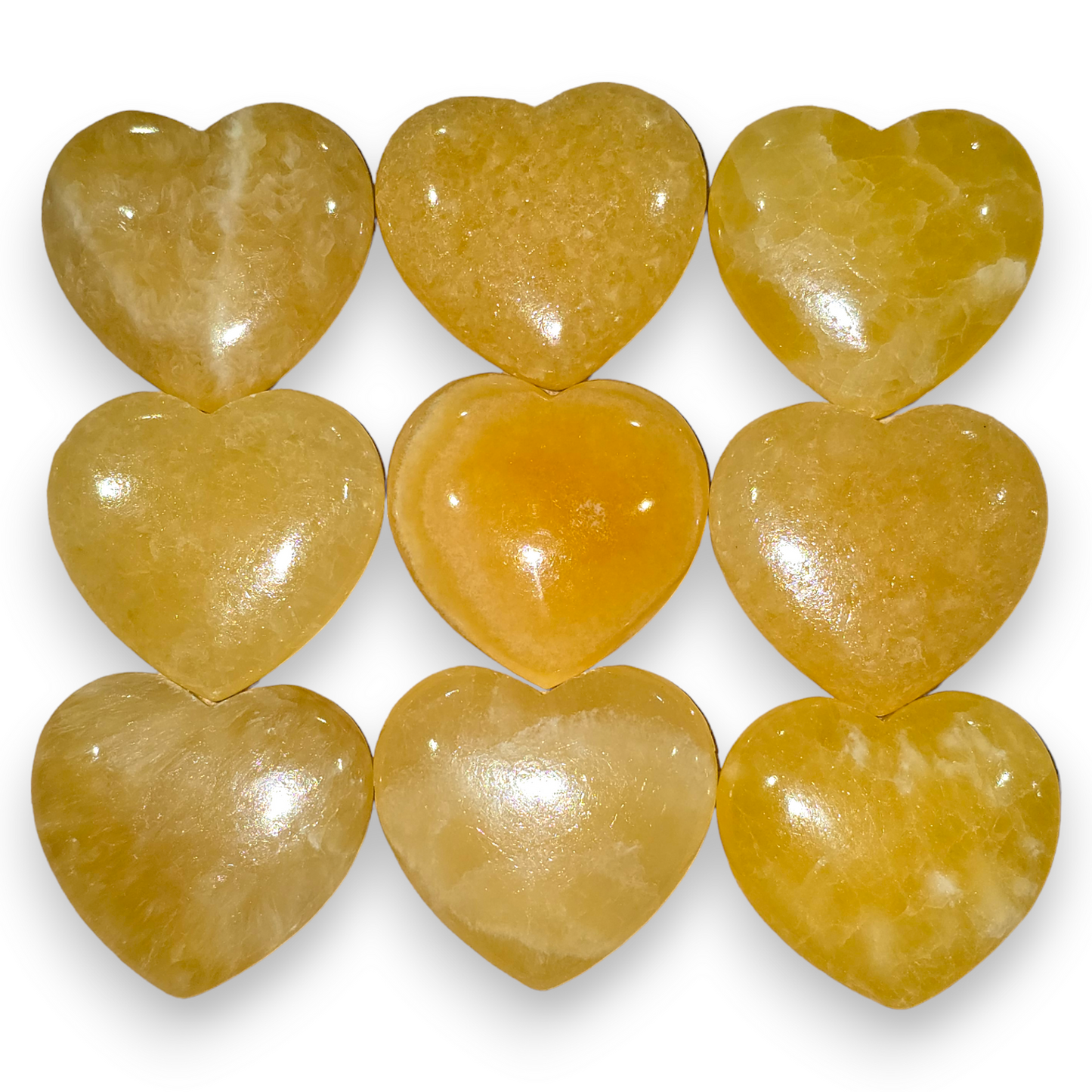 Yellow Calcite Heart Carving