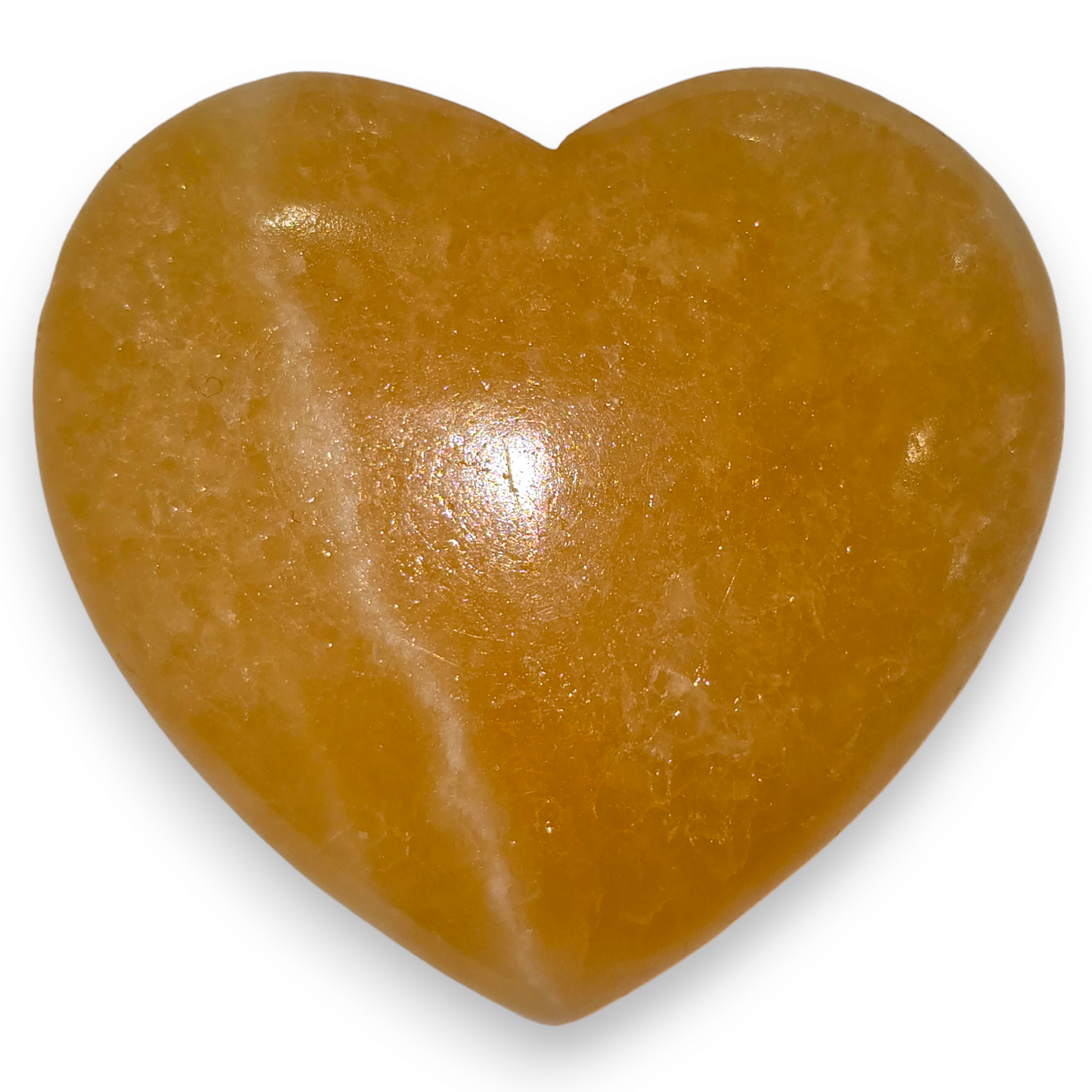 Yellow Calcite Heart Carving