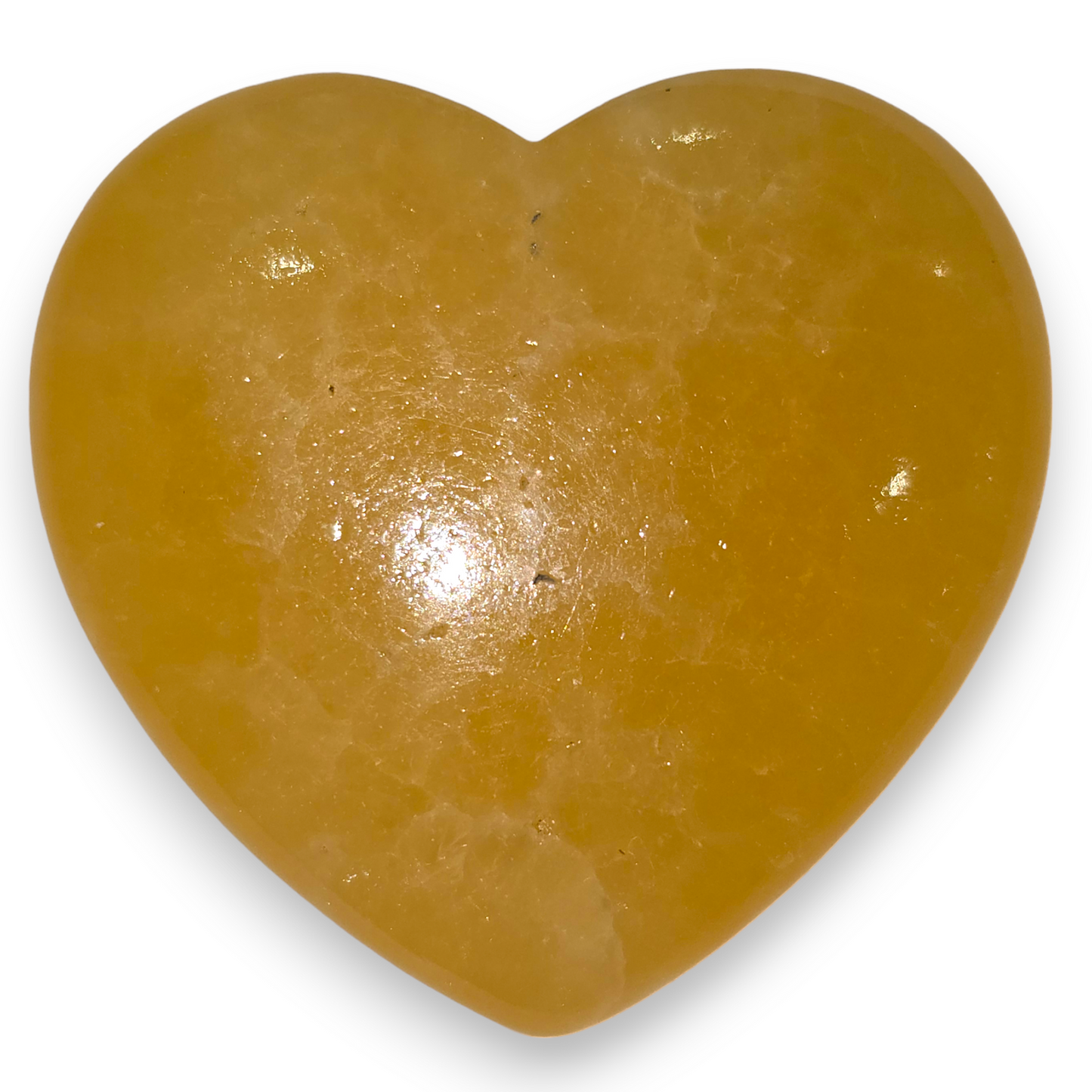 Yellow Calcite Heart Carving