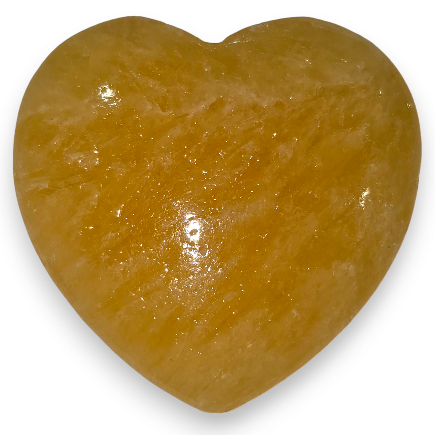 Yellow Calcite Heart Carving