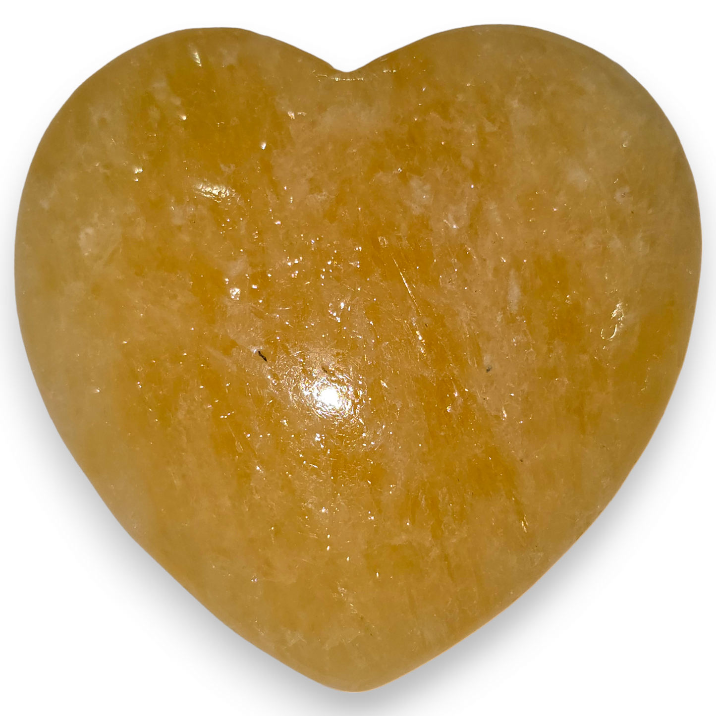 Yellow Calcite Heart Carving