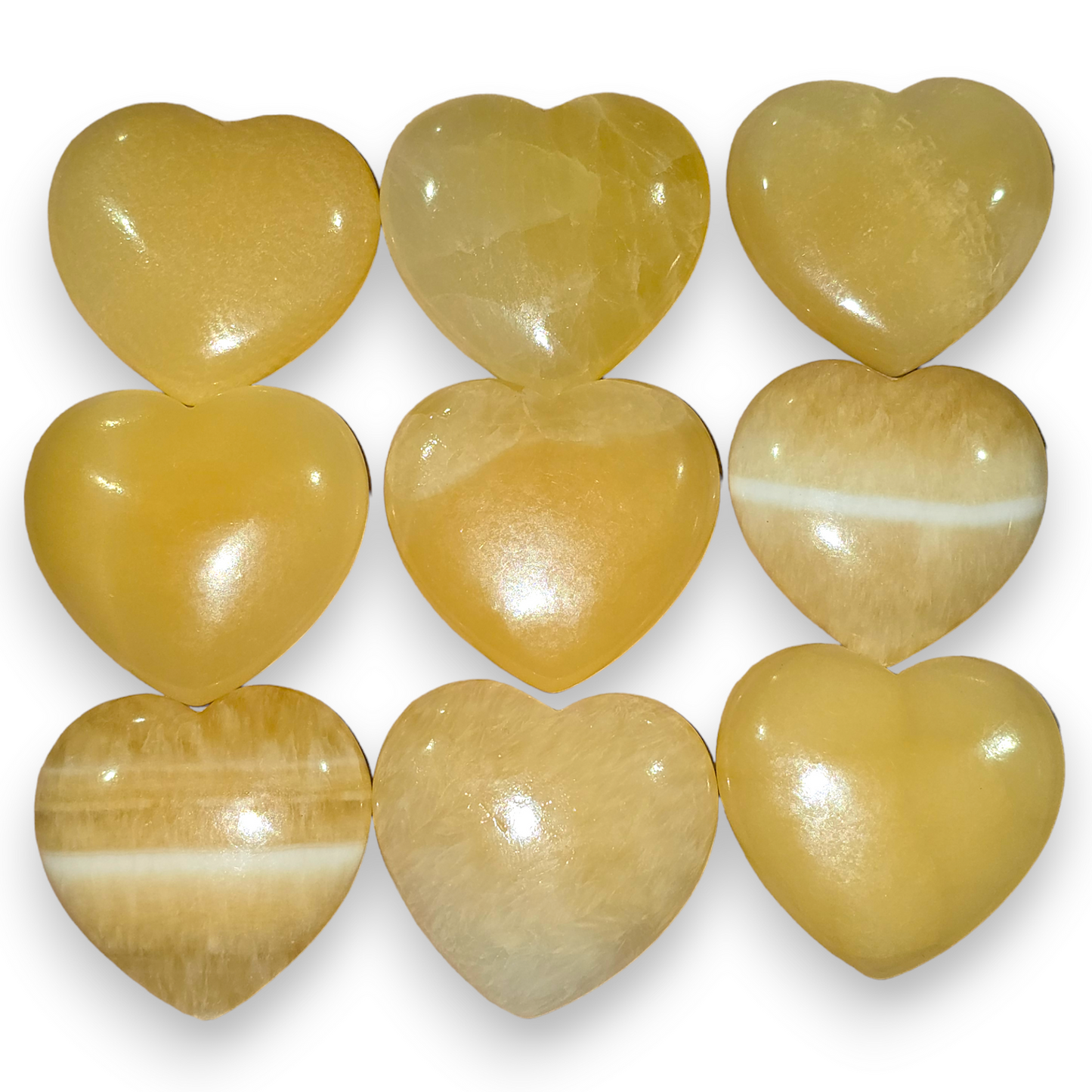 Yellow Calcite Heart Carving