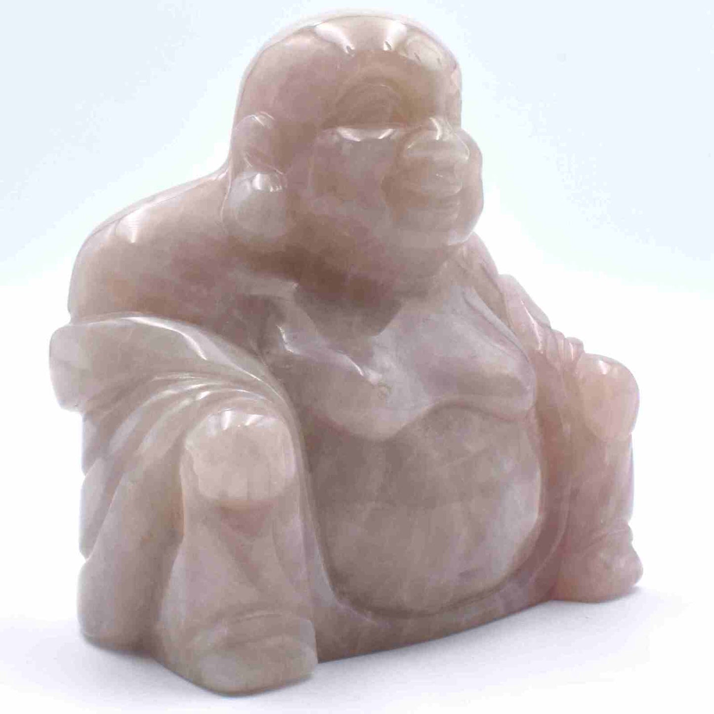 Rose Quartz Happy Buddha Carving